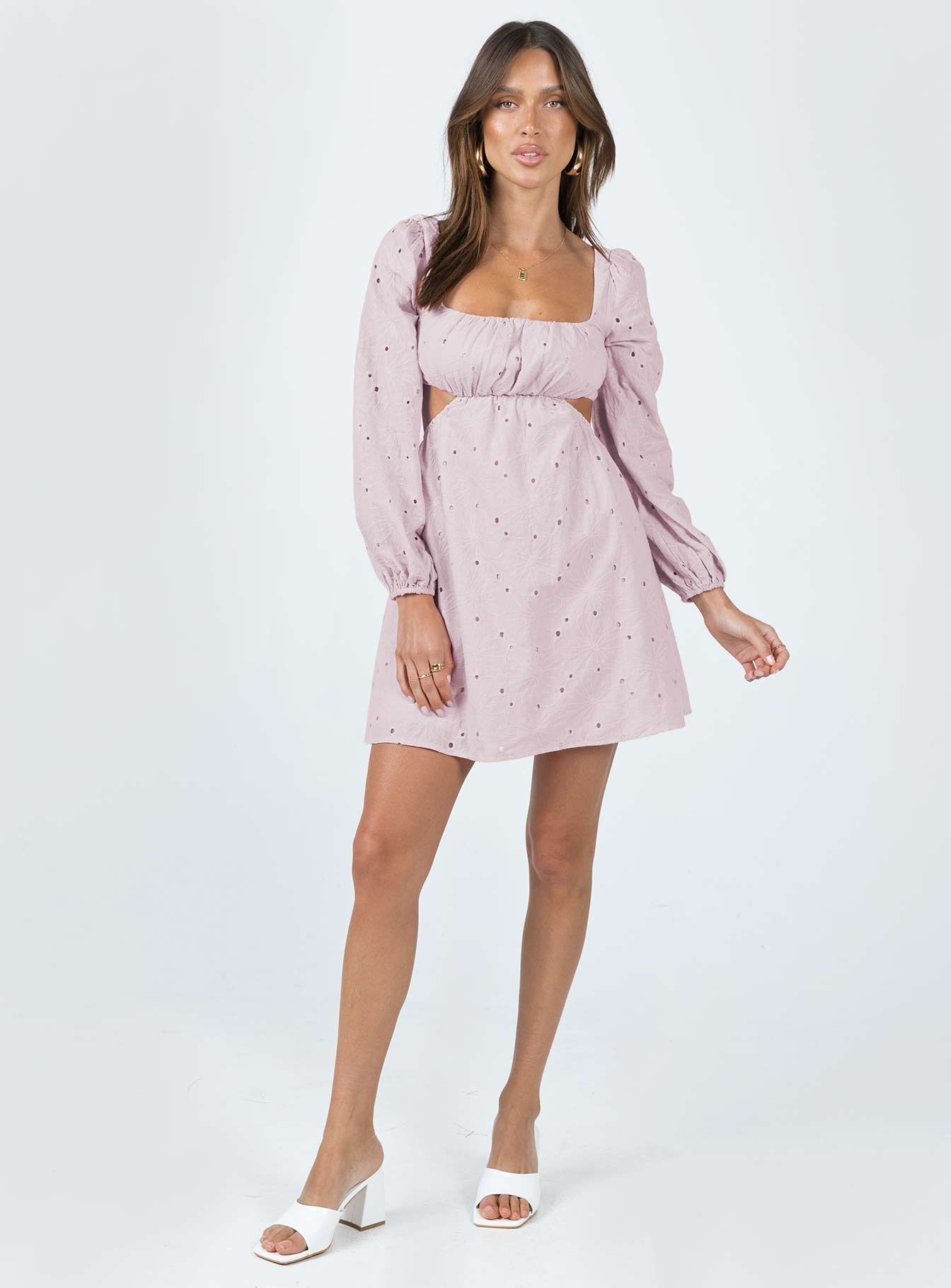 Xali Long Sleeve Mini Dress Pink - Image 2