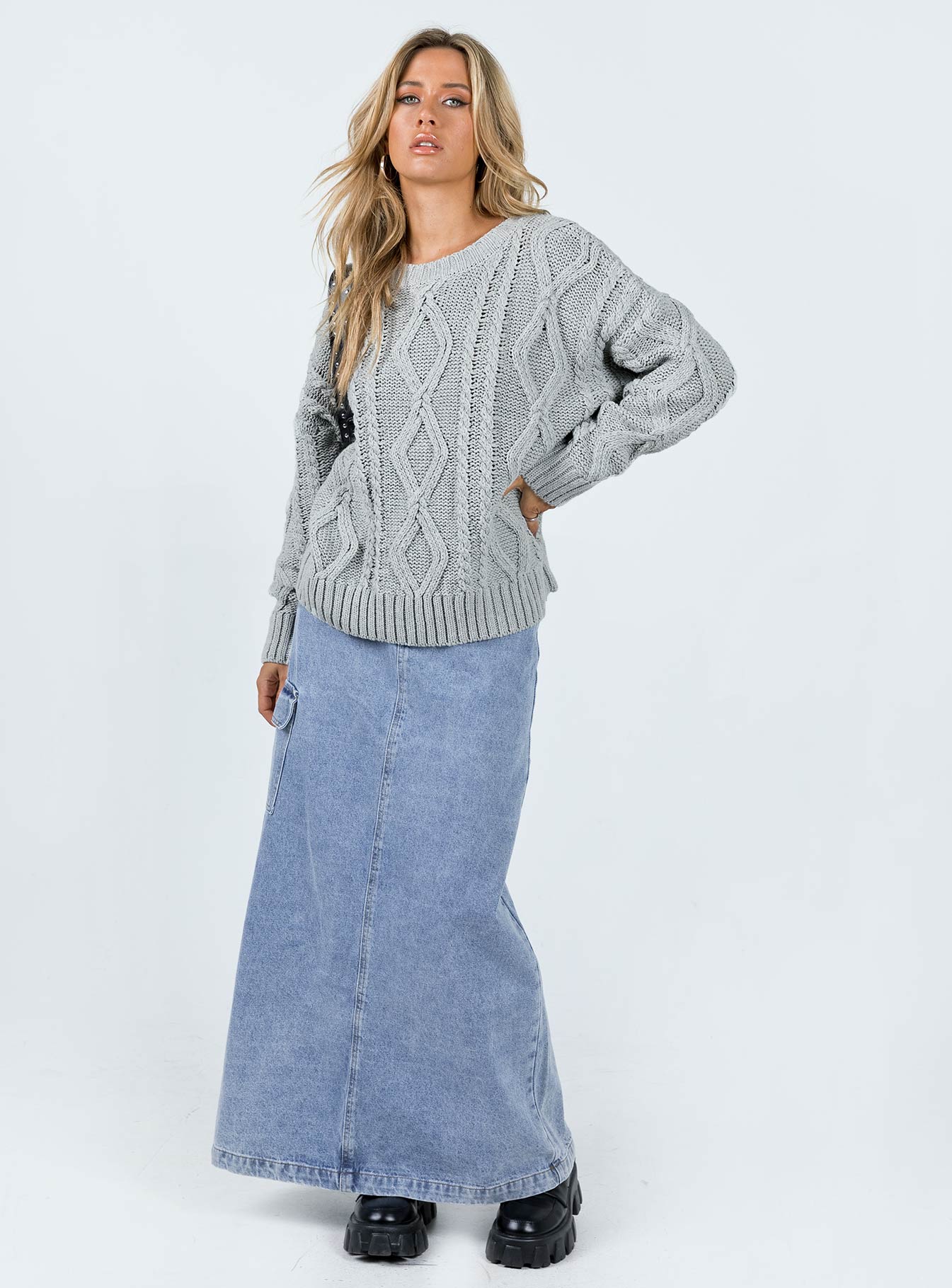 Anaya Oversized Sweater Grey - Image 3