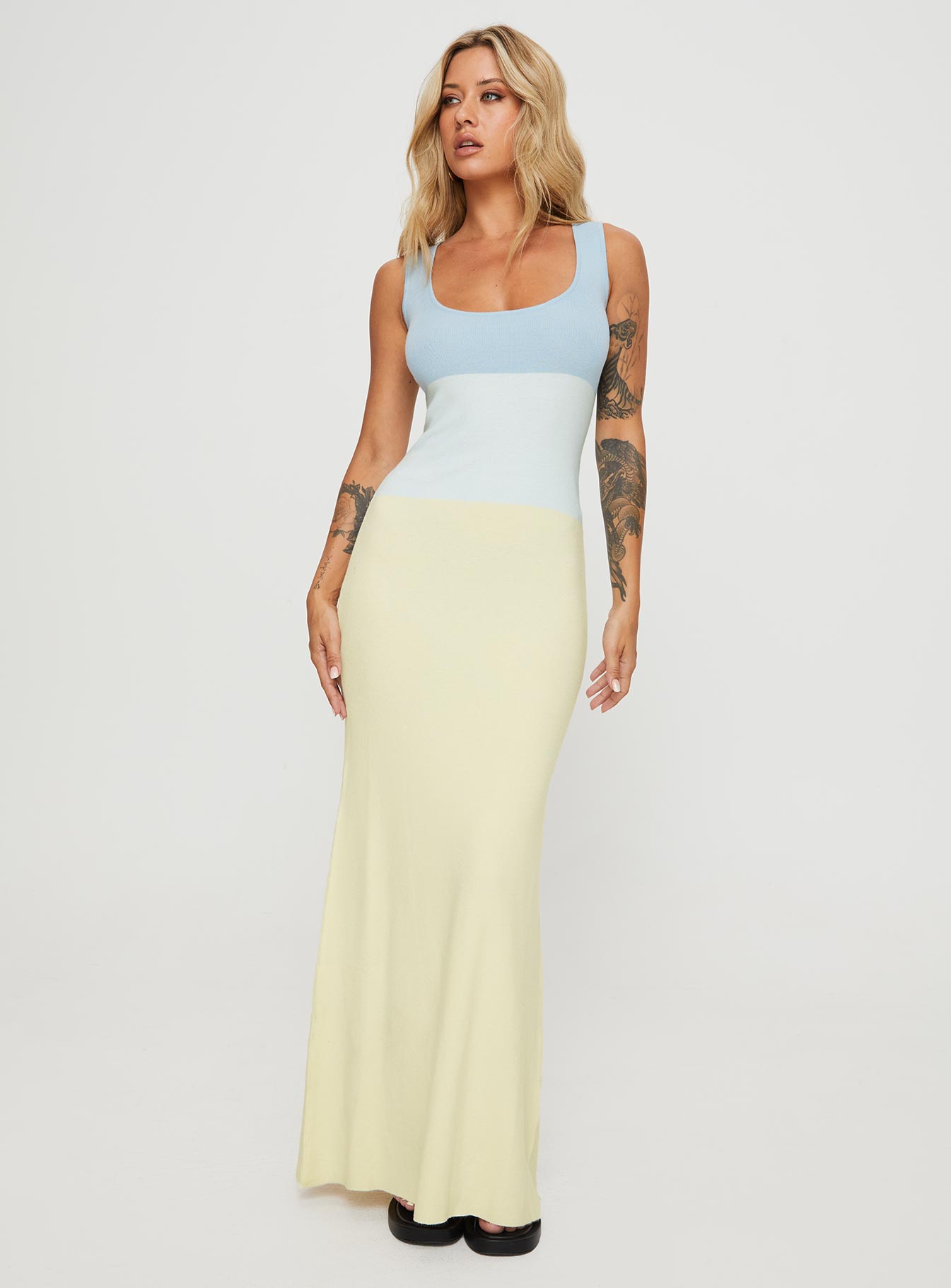 Abyss Knit Maxi Dress Blue / Multi - Image 3