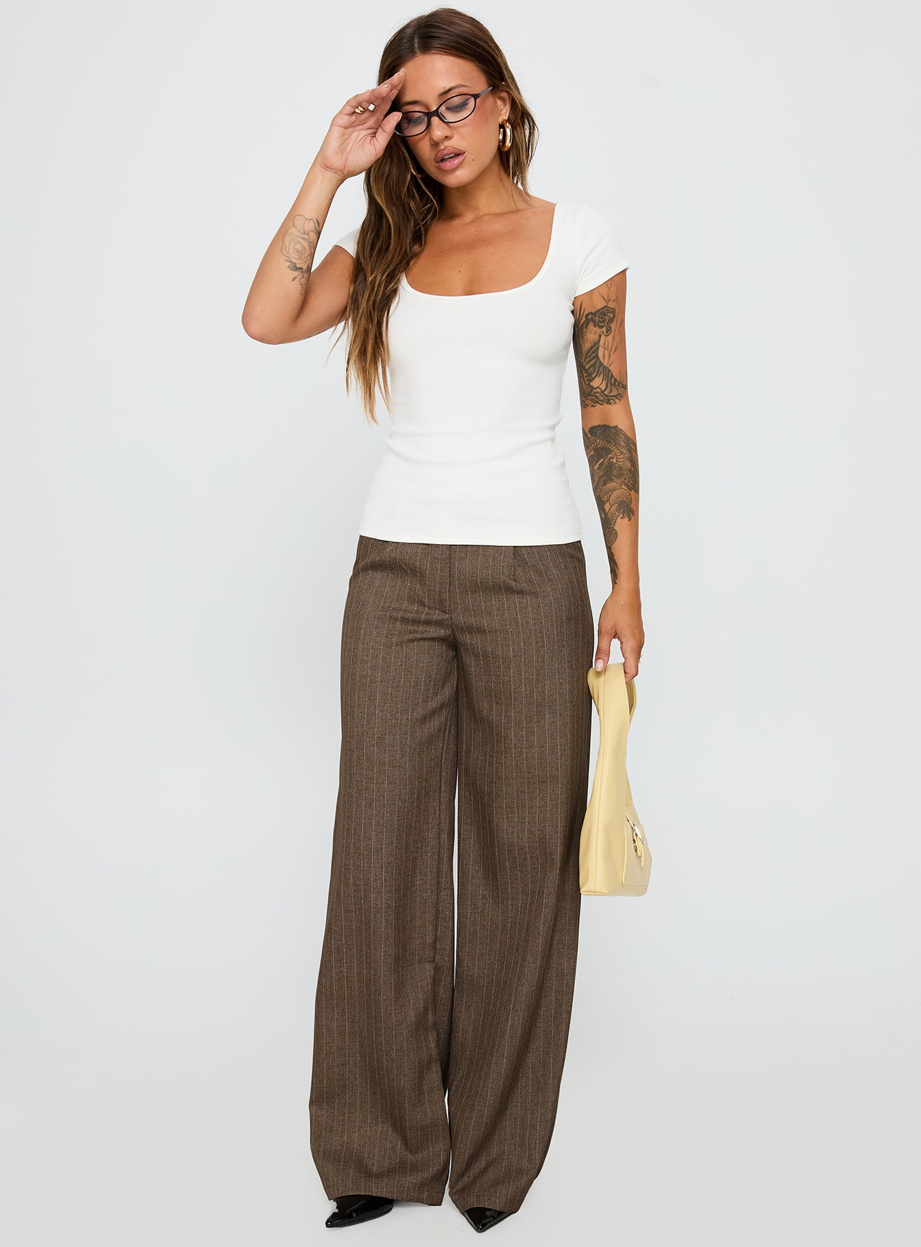 Broadcast Pants Beige Pinstripe - Image 2