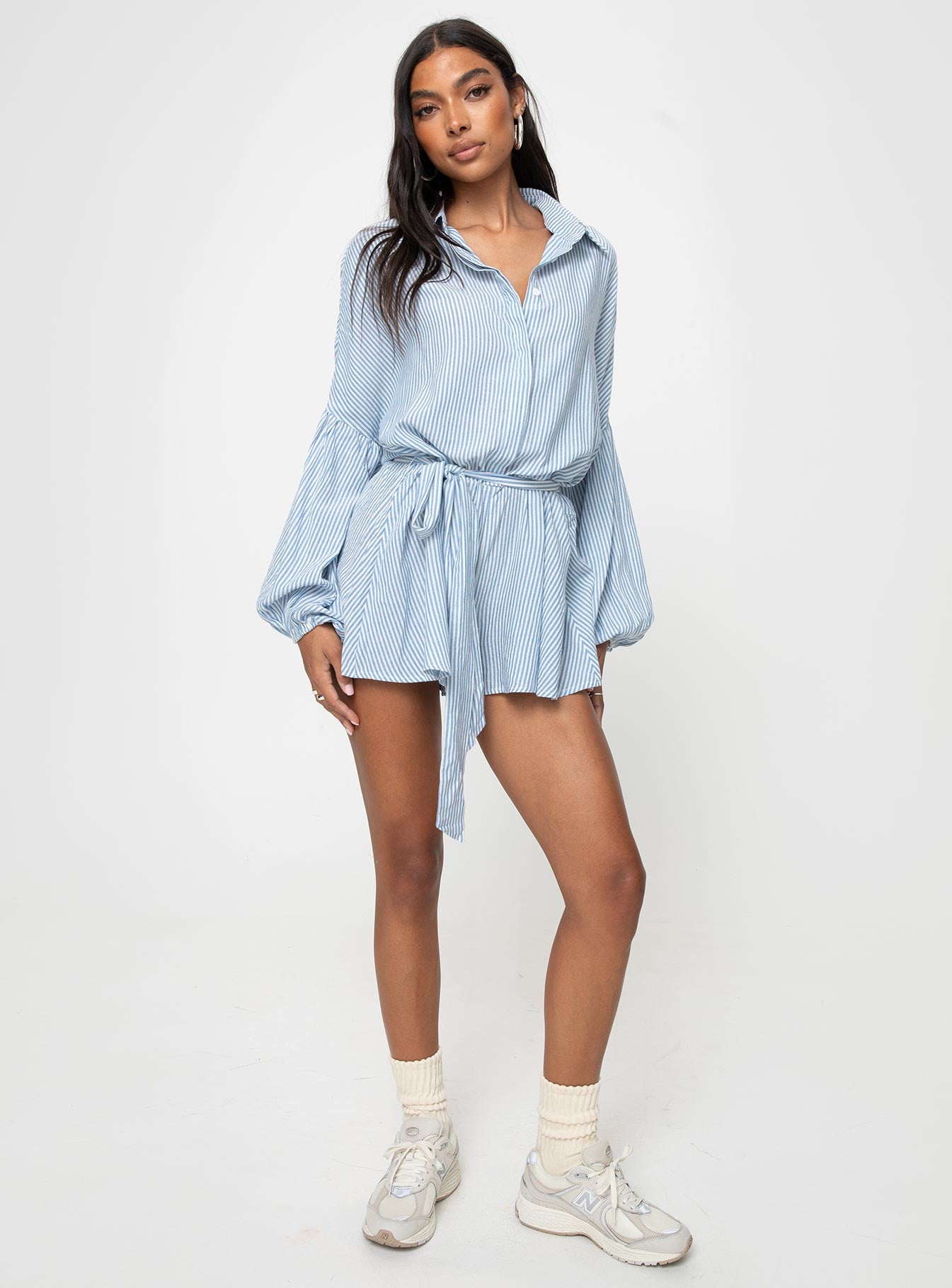 Megz Long Sleeve Romper Blue - Image 2