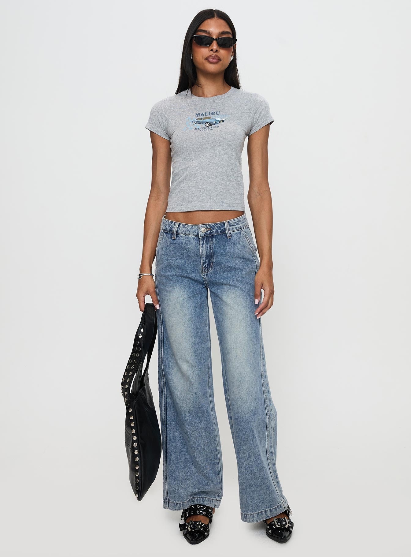 Skipper Low Rise Wide Leg Jeans Vintage Blue - Image 3