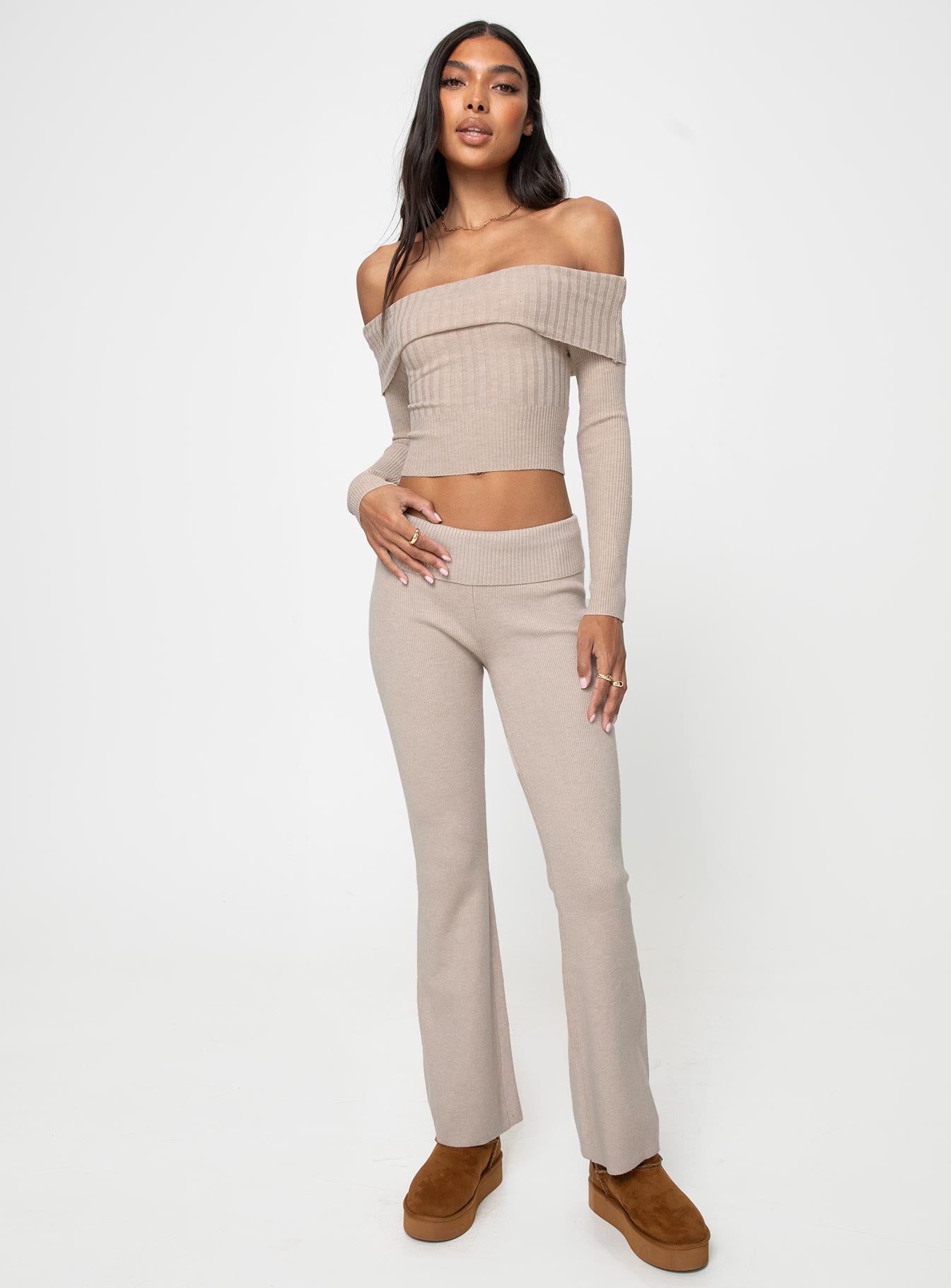 Tagula Off The Shoulder Top Beige - Image 4