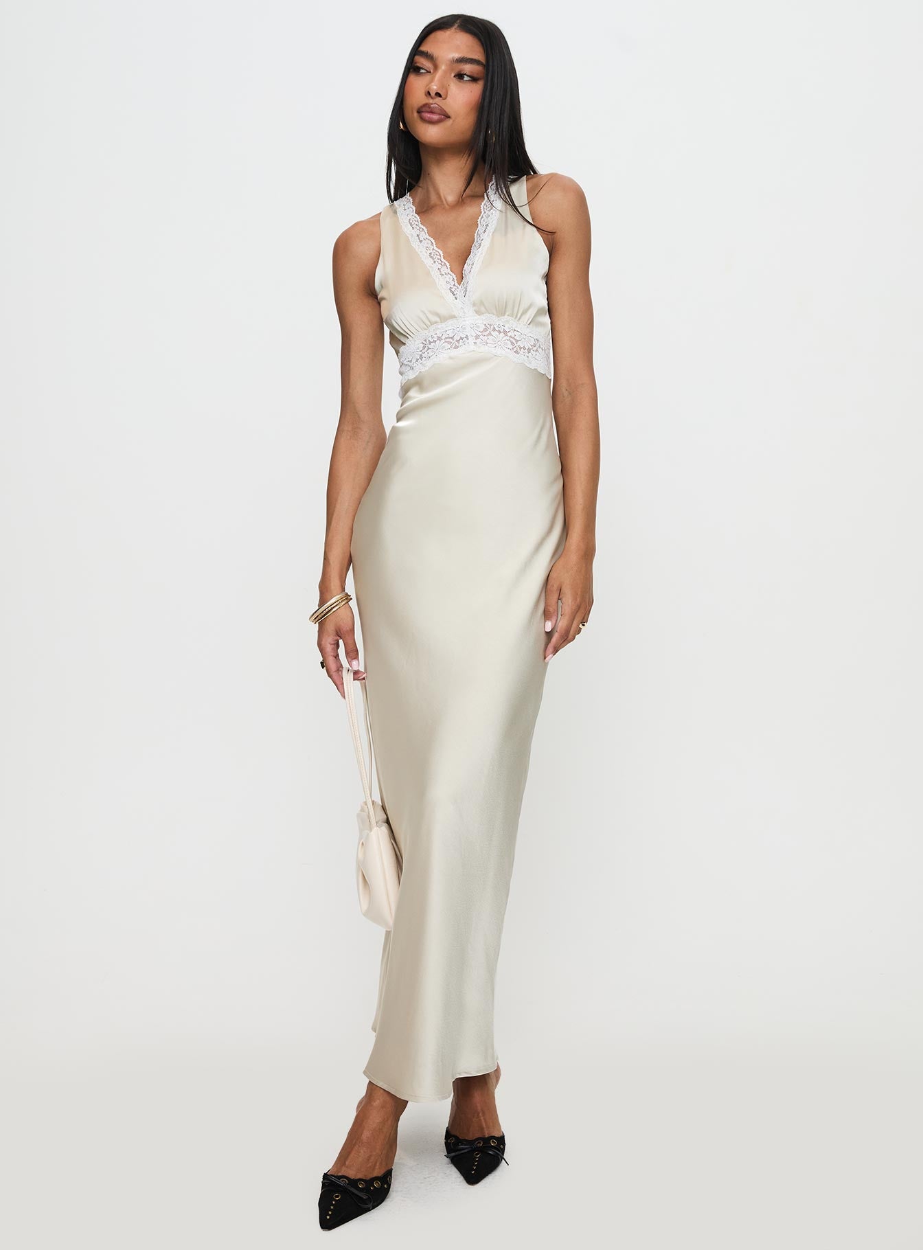 Persefonie Lace Maxi Dress Champagne - Image 3