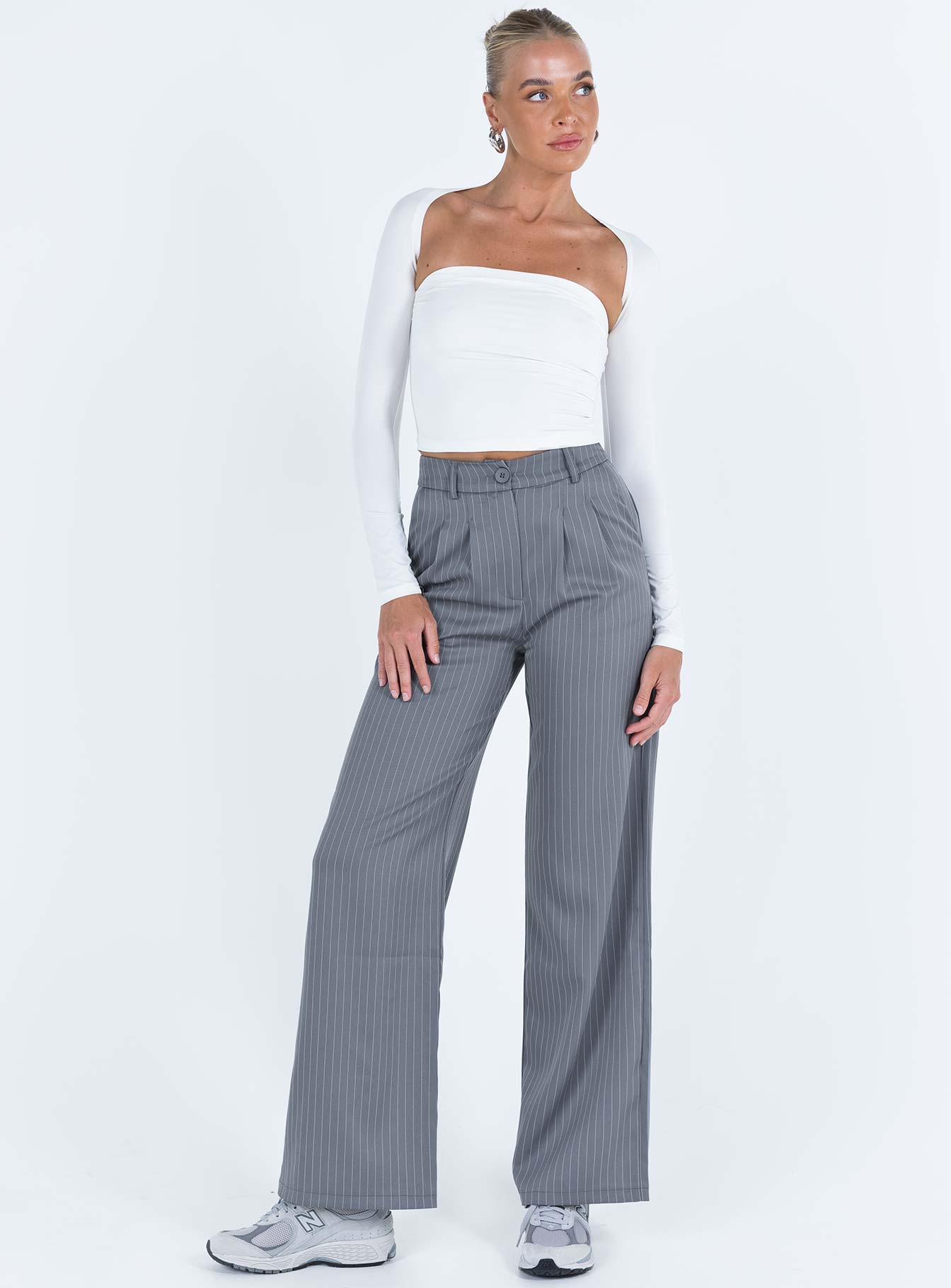 Archer Pants Pinstripe Grey Tall - Image 3