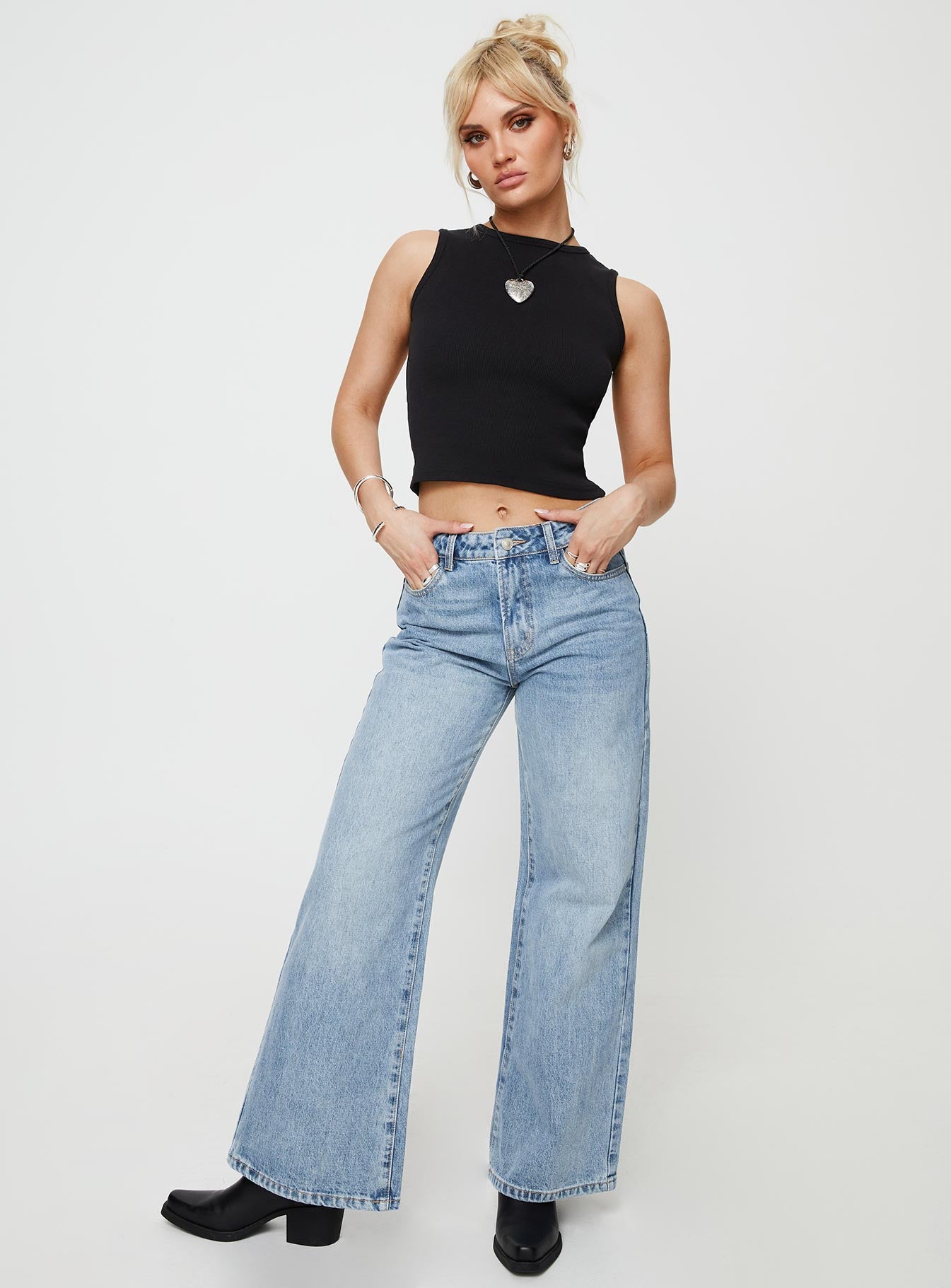 Haina Open Back Tank Top Black - Image 3