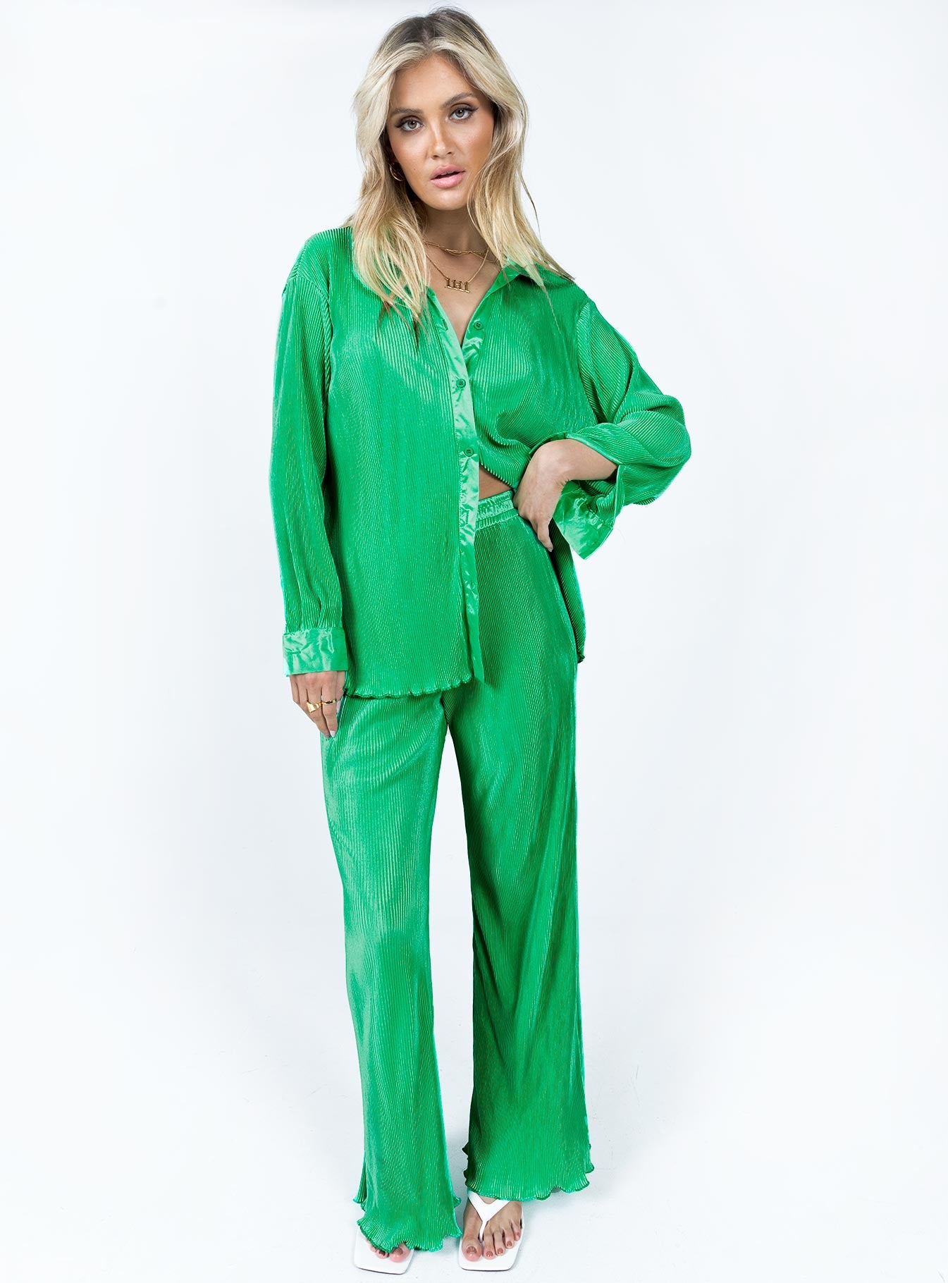 Lennix Plisse Set Green - Image 3