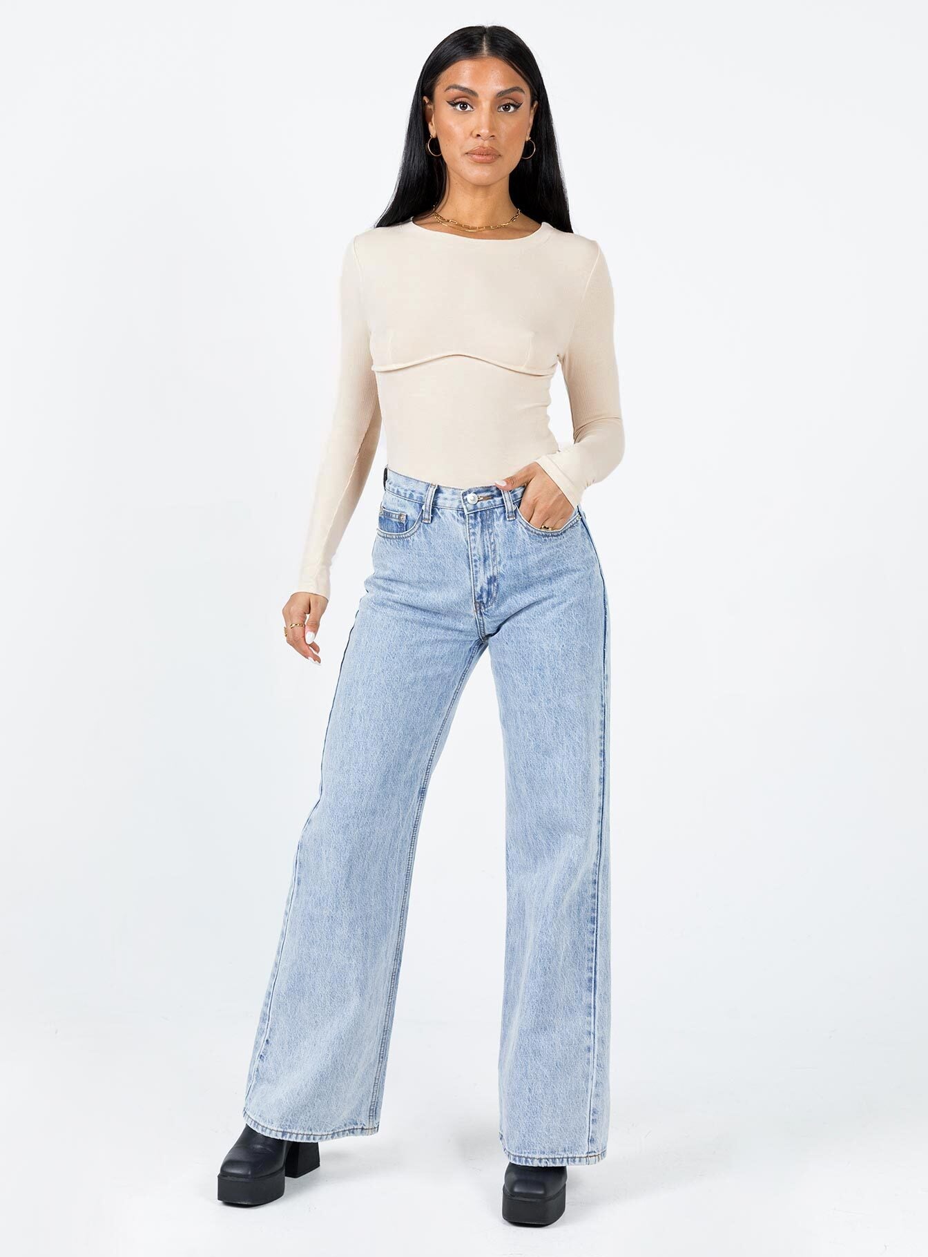 Swenson Long Sleeve Bodysuit Beige - Image 2