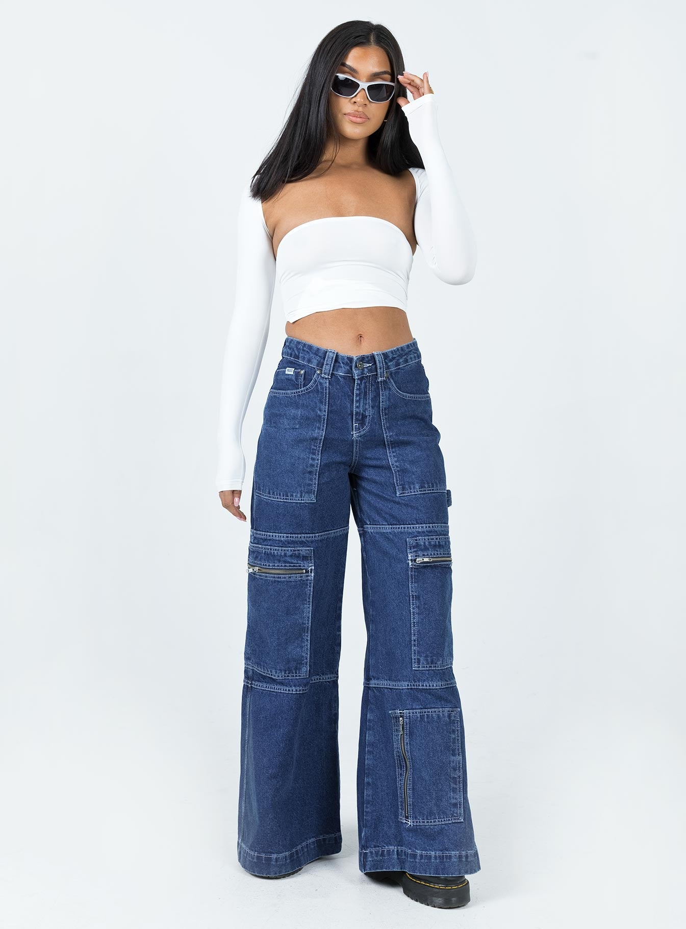 The Ragged Priest Clacker Jean Mid Blue Denim - Image 3