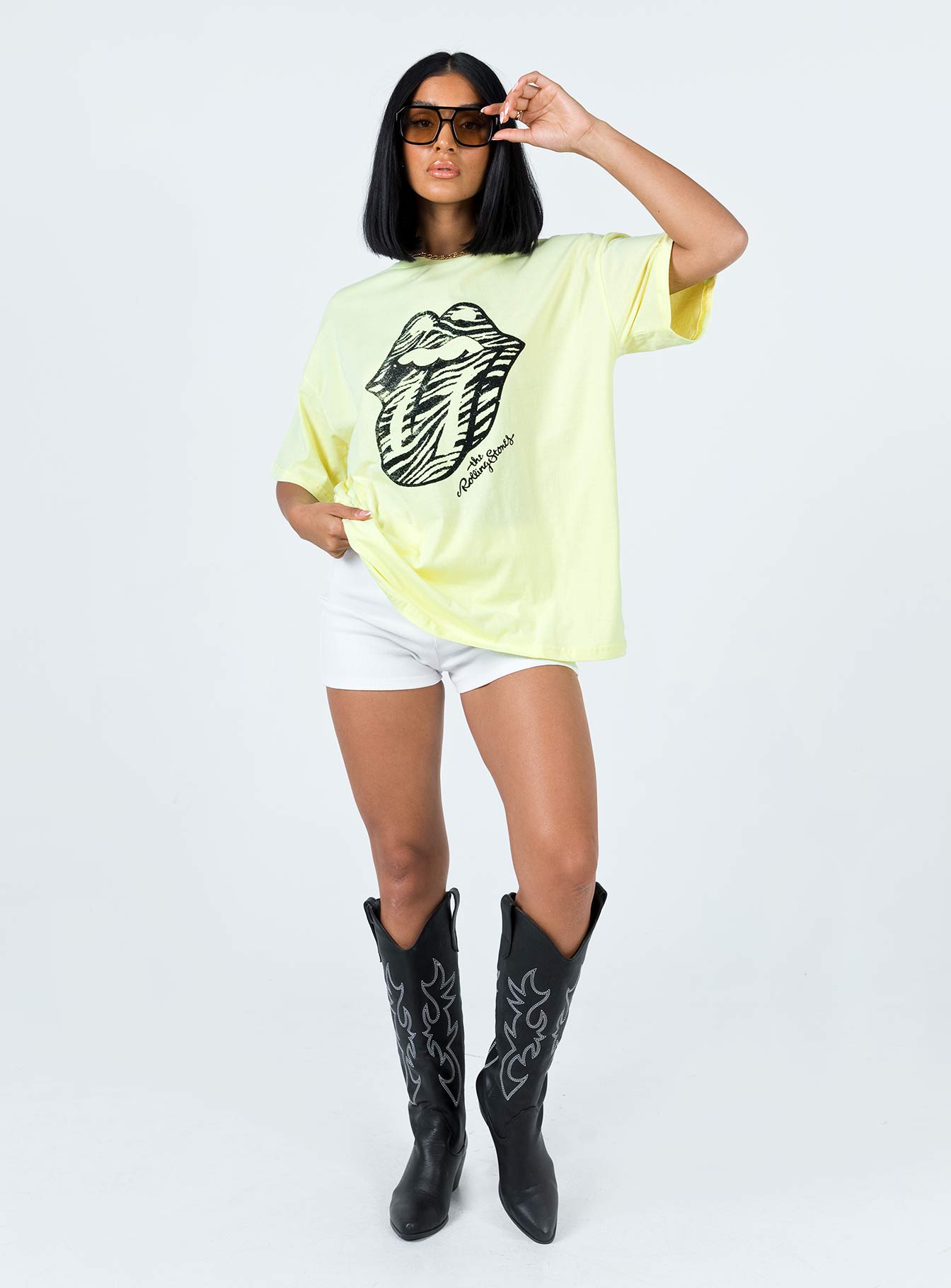 The Rolling Stones Start Me Up Oversized Tee Green - Image 3