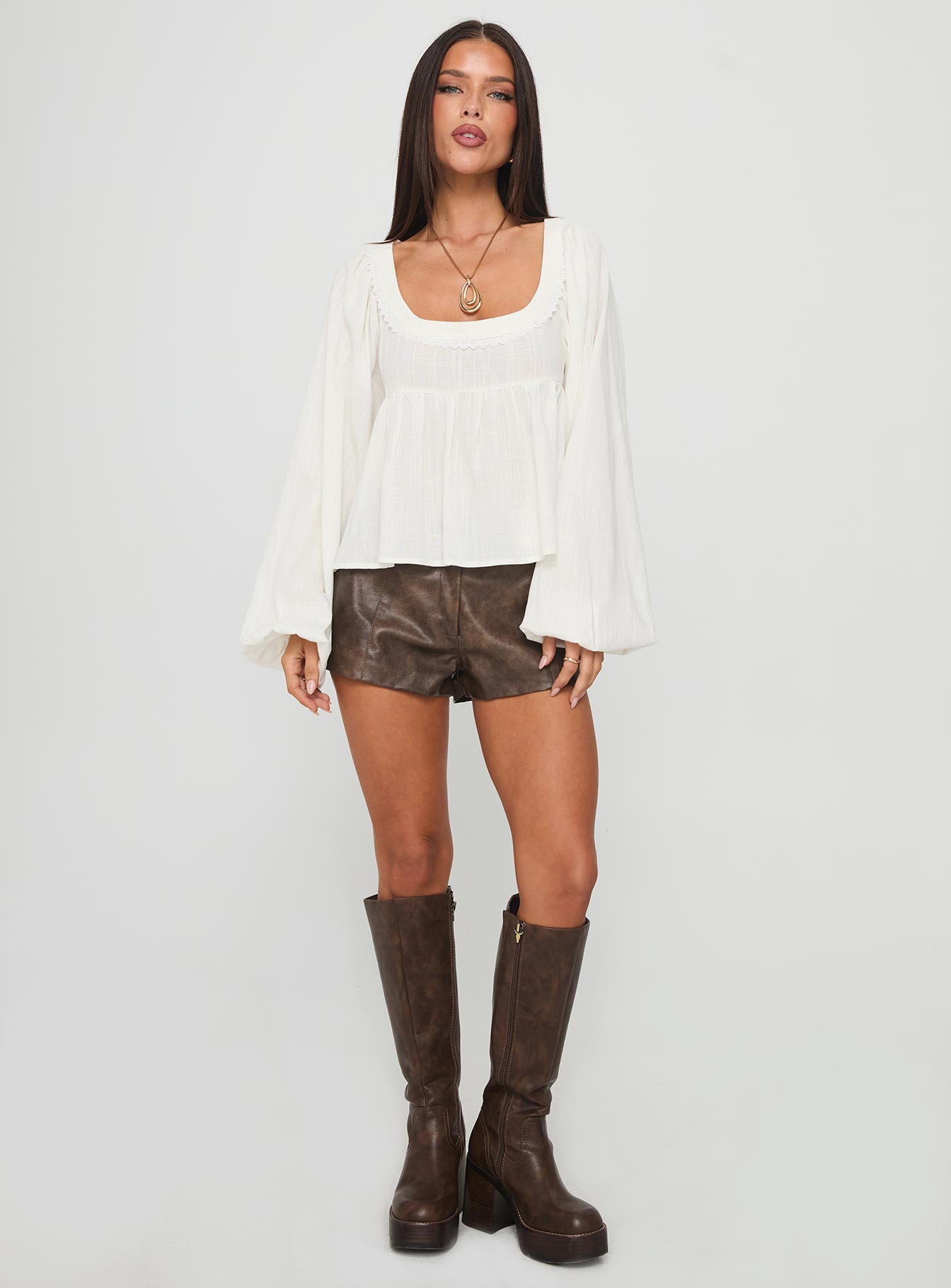 Benjie Long Sleeve Top White - Image 3