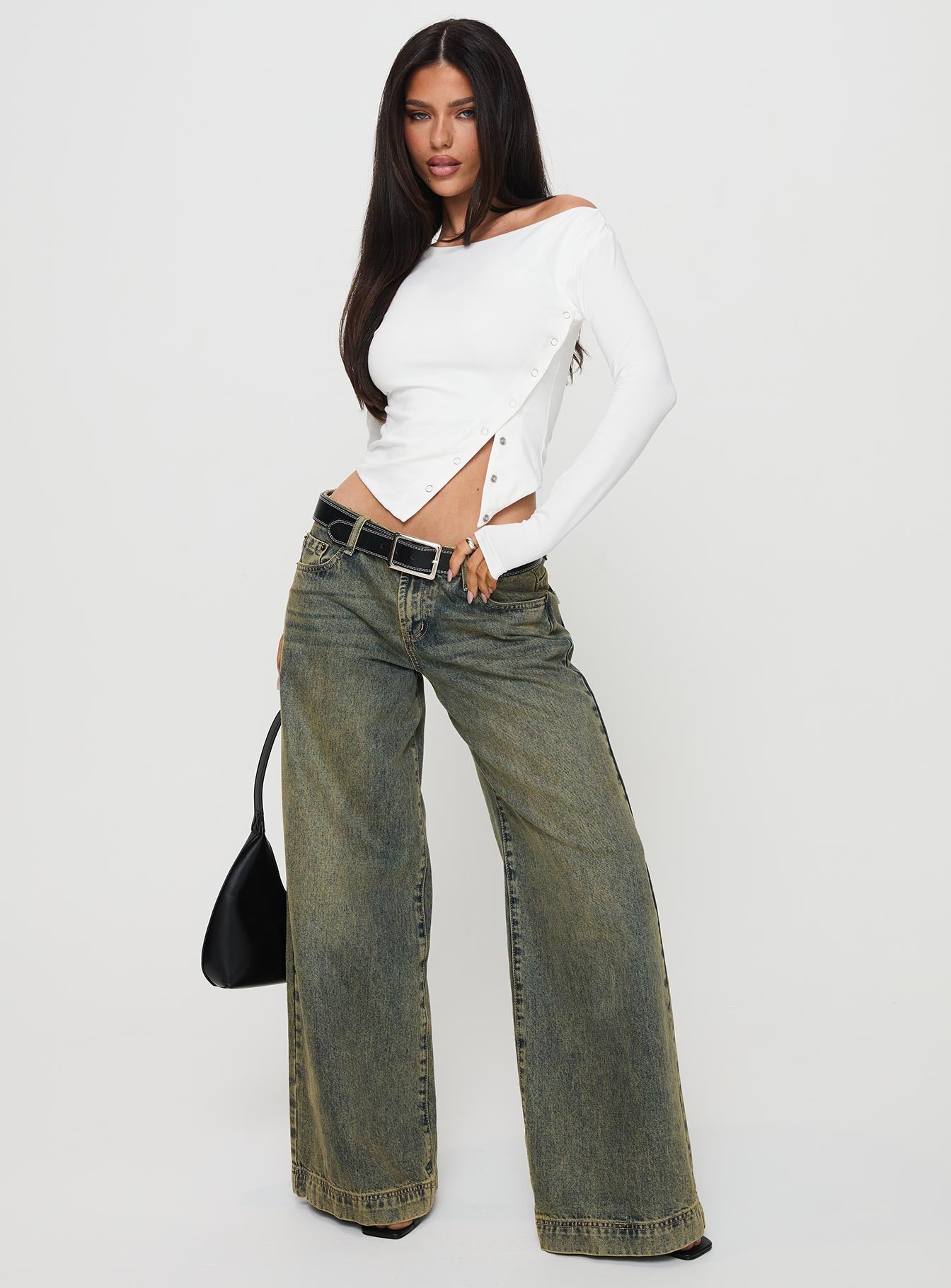 Karre Off The Shoulder Long Sleeve Top White - Image 3