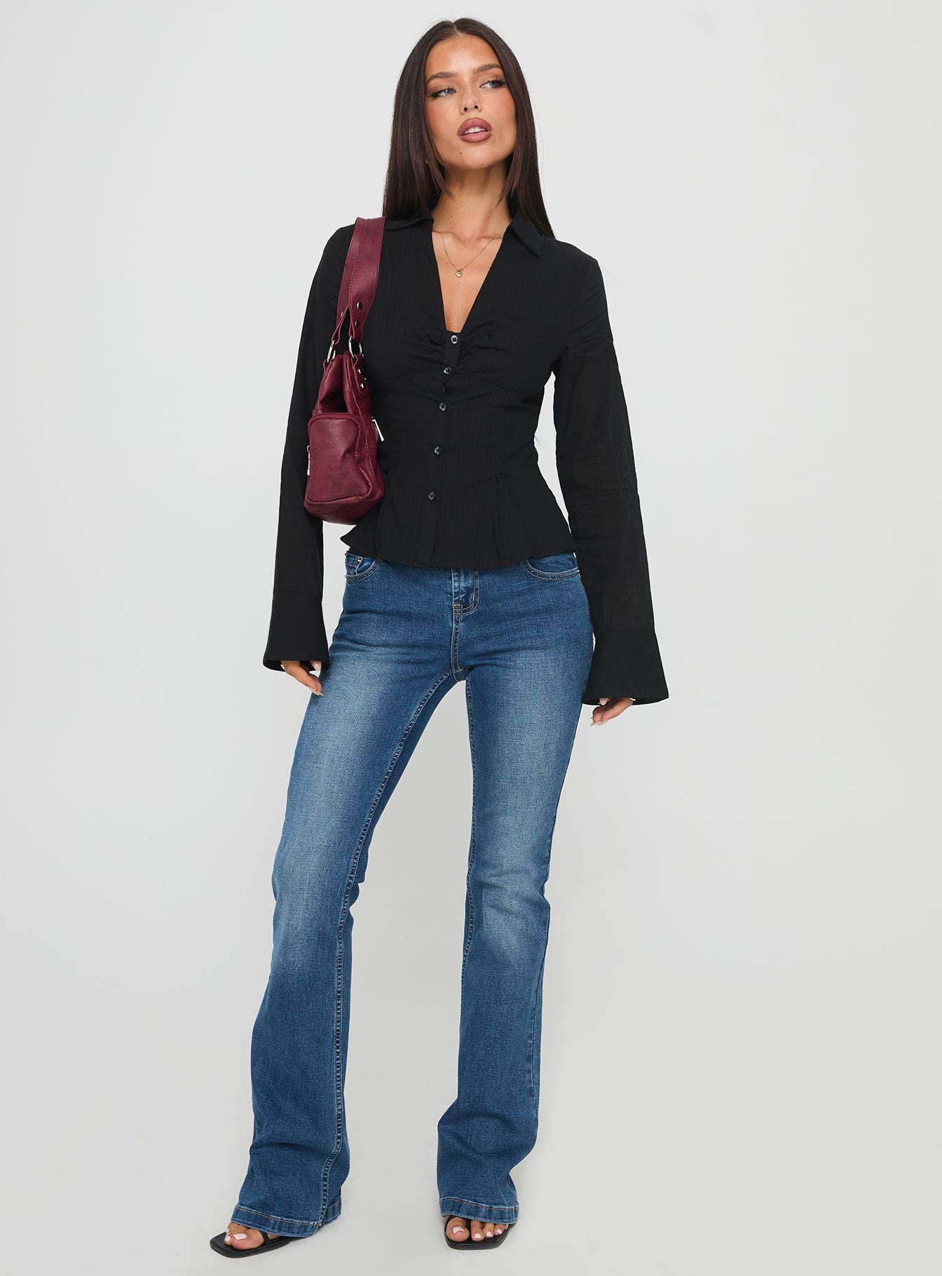 Elowenn Long Sleeve Top Black - Image 2