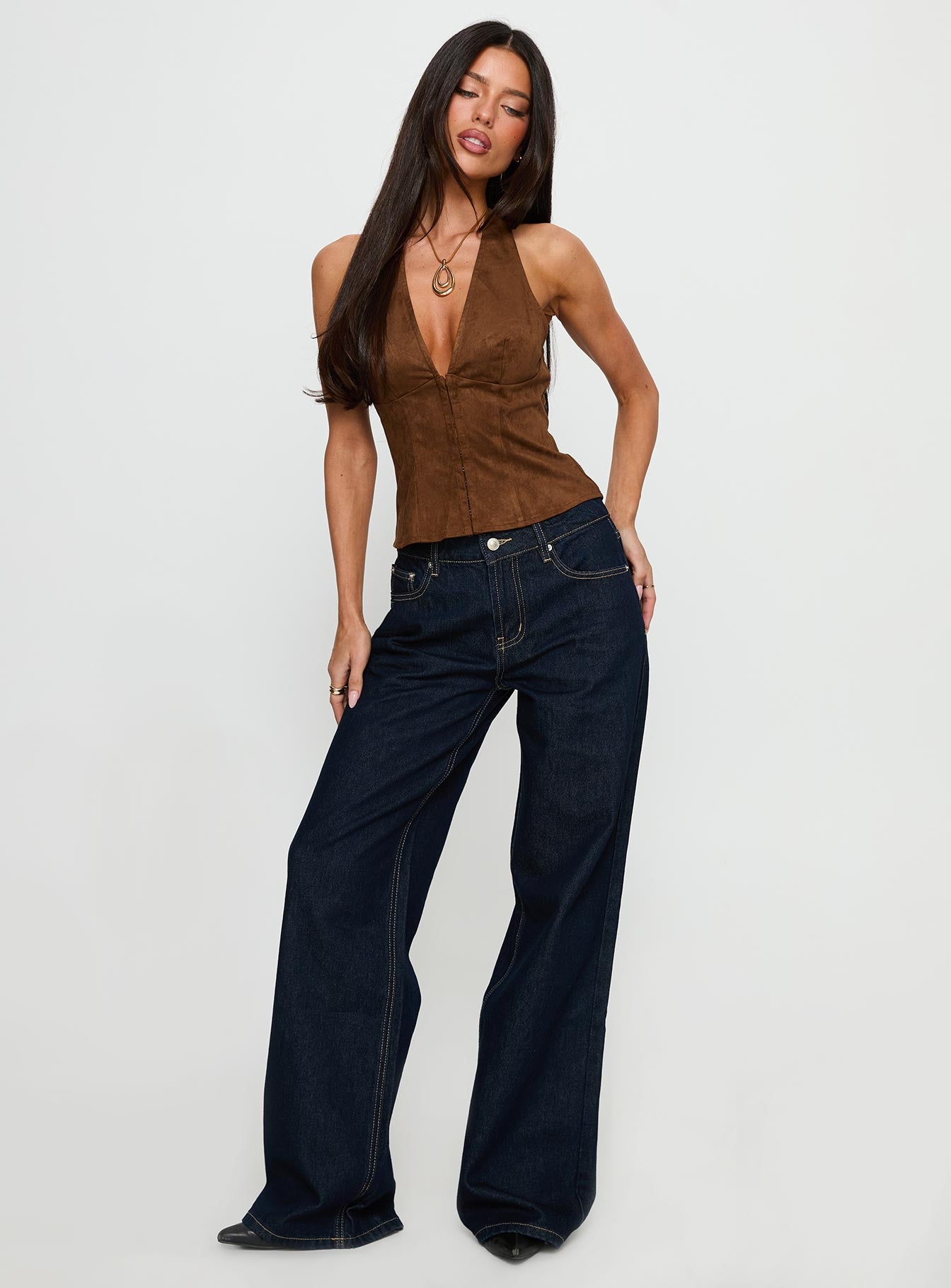 Favourite Reference Mid Rise Straight Leg Jeans Dark Indigo - Image 3