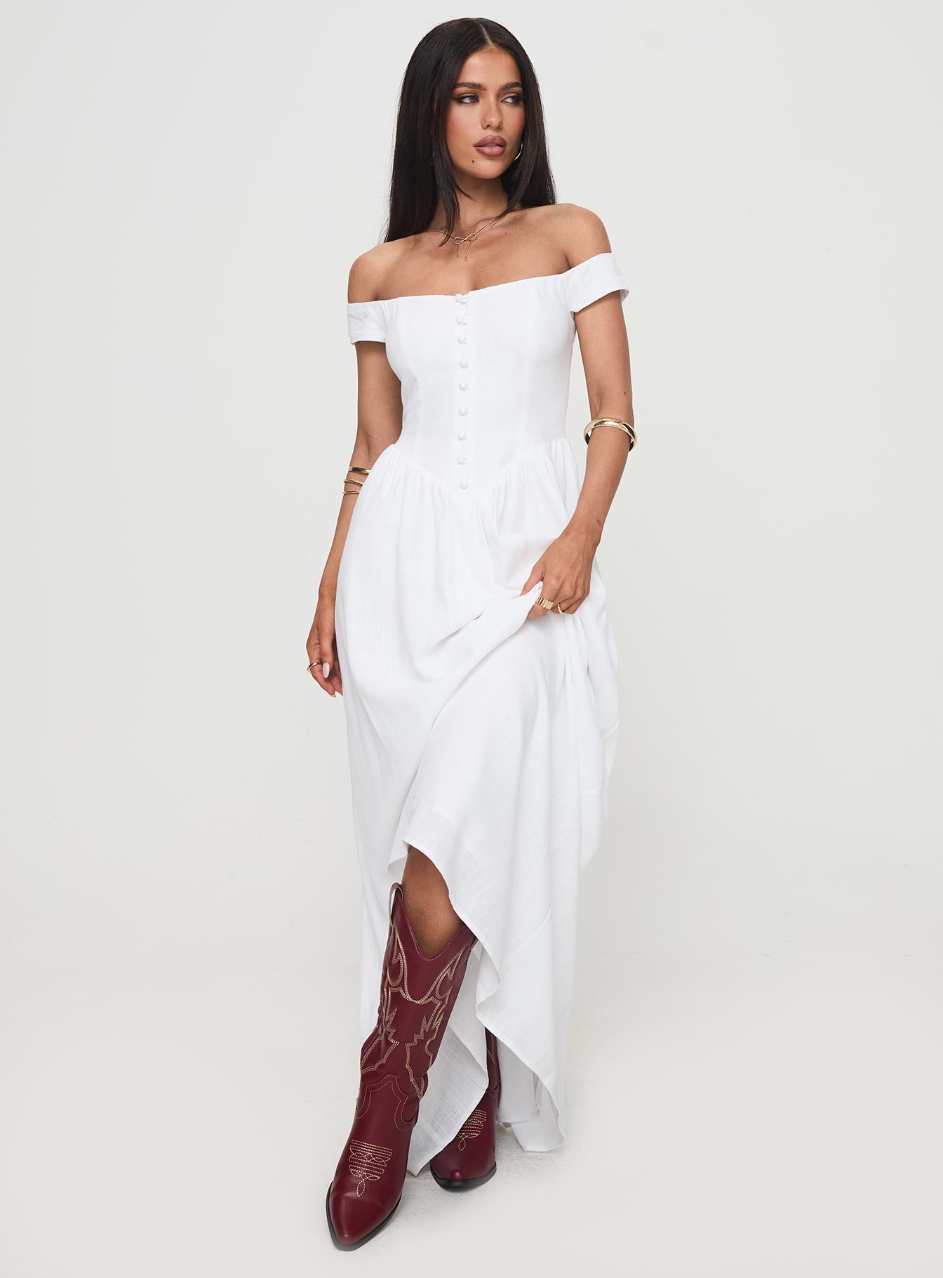 Romantic Maxi Dress White - Image 4