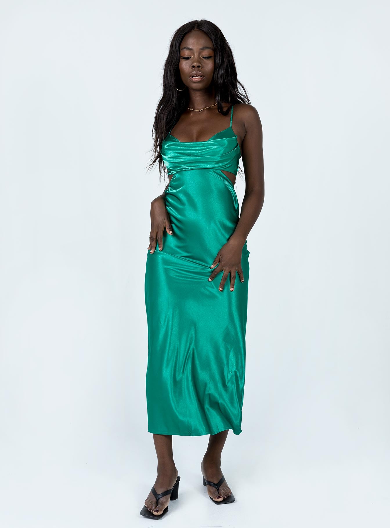 Giselle Midi Dress Green - Image 3