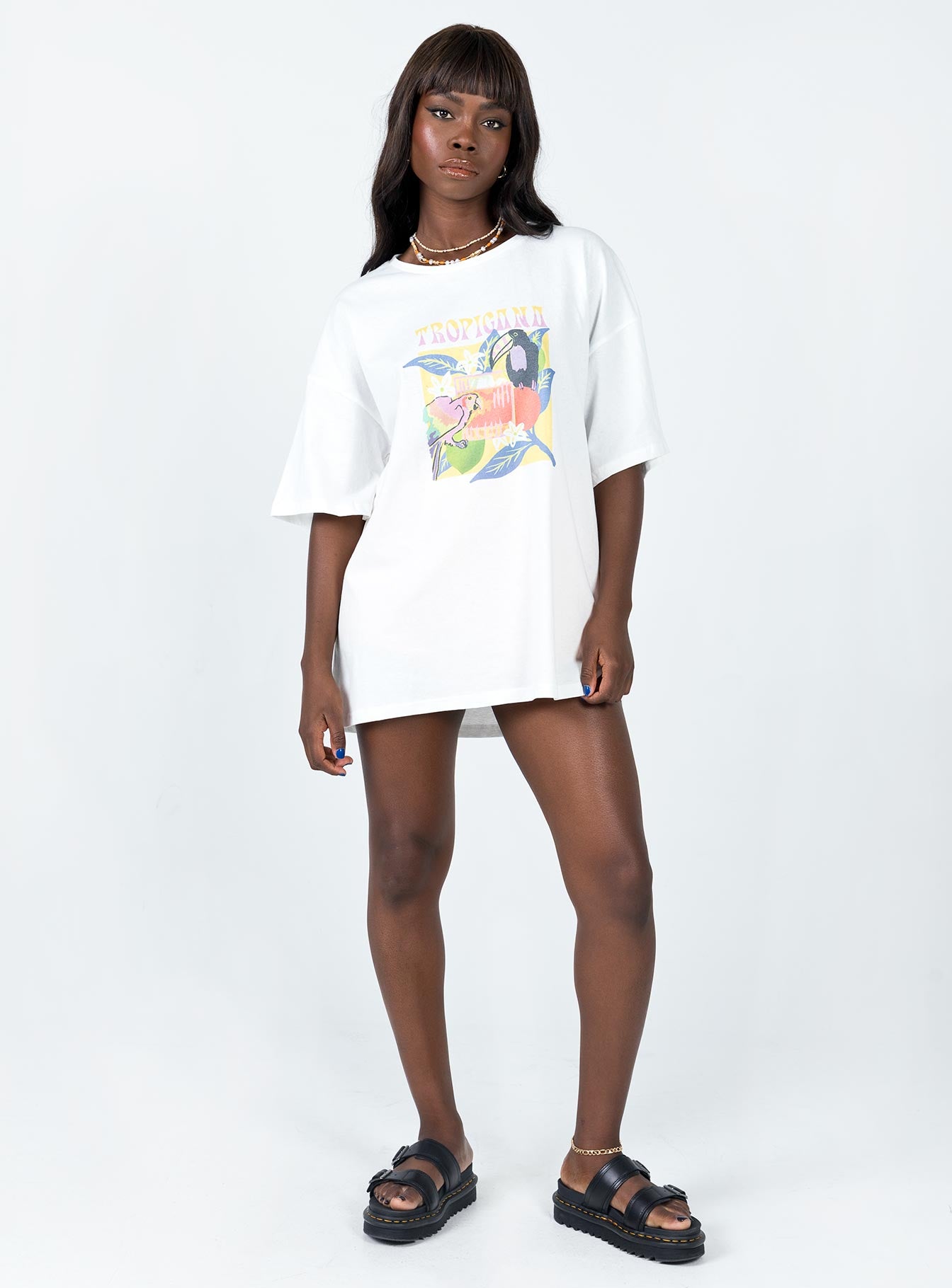 Tropicana Oversized Tee White - Image 4