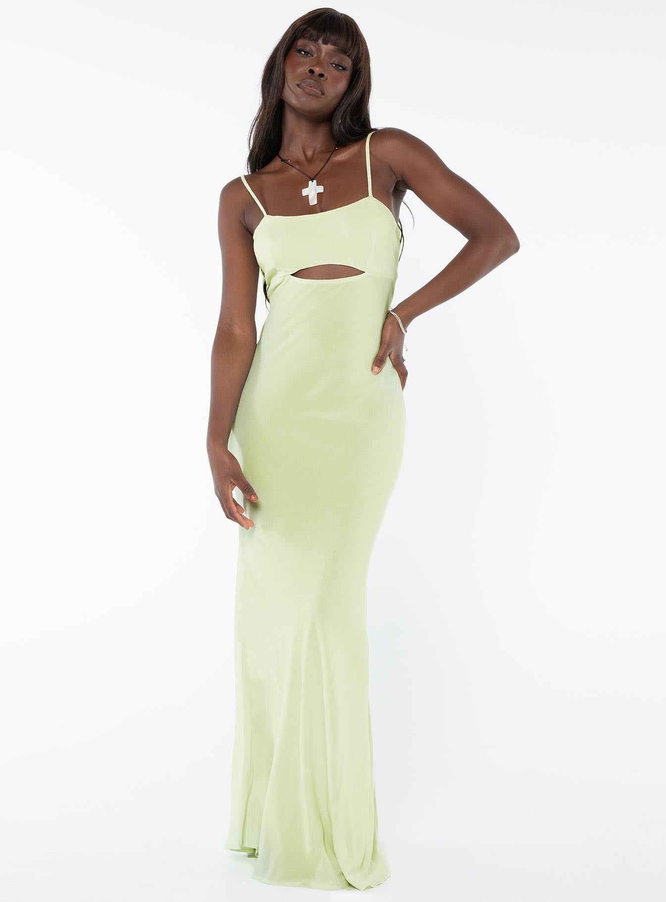 Freda Maxi Dress Lime - Image 3