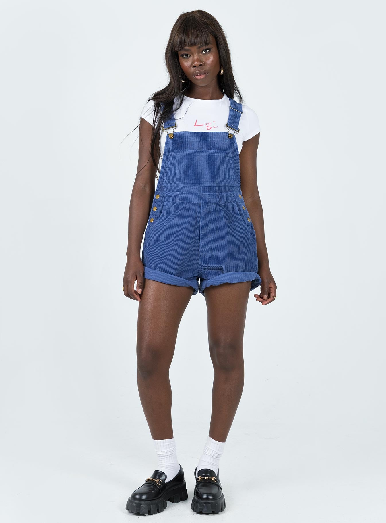 Kacey Short Overalls Navy Cord - Image 3