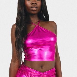 Beden Shimmer Halter Top Pink