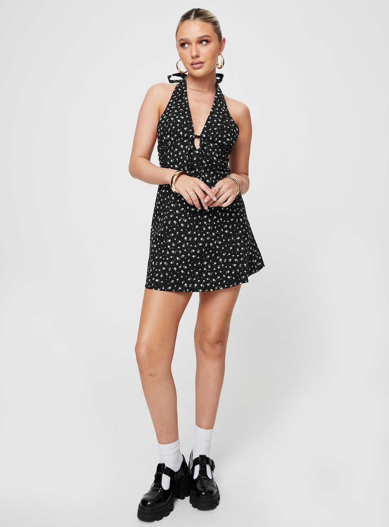 Lanier Mini Dress Black Floral - Image 3