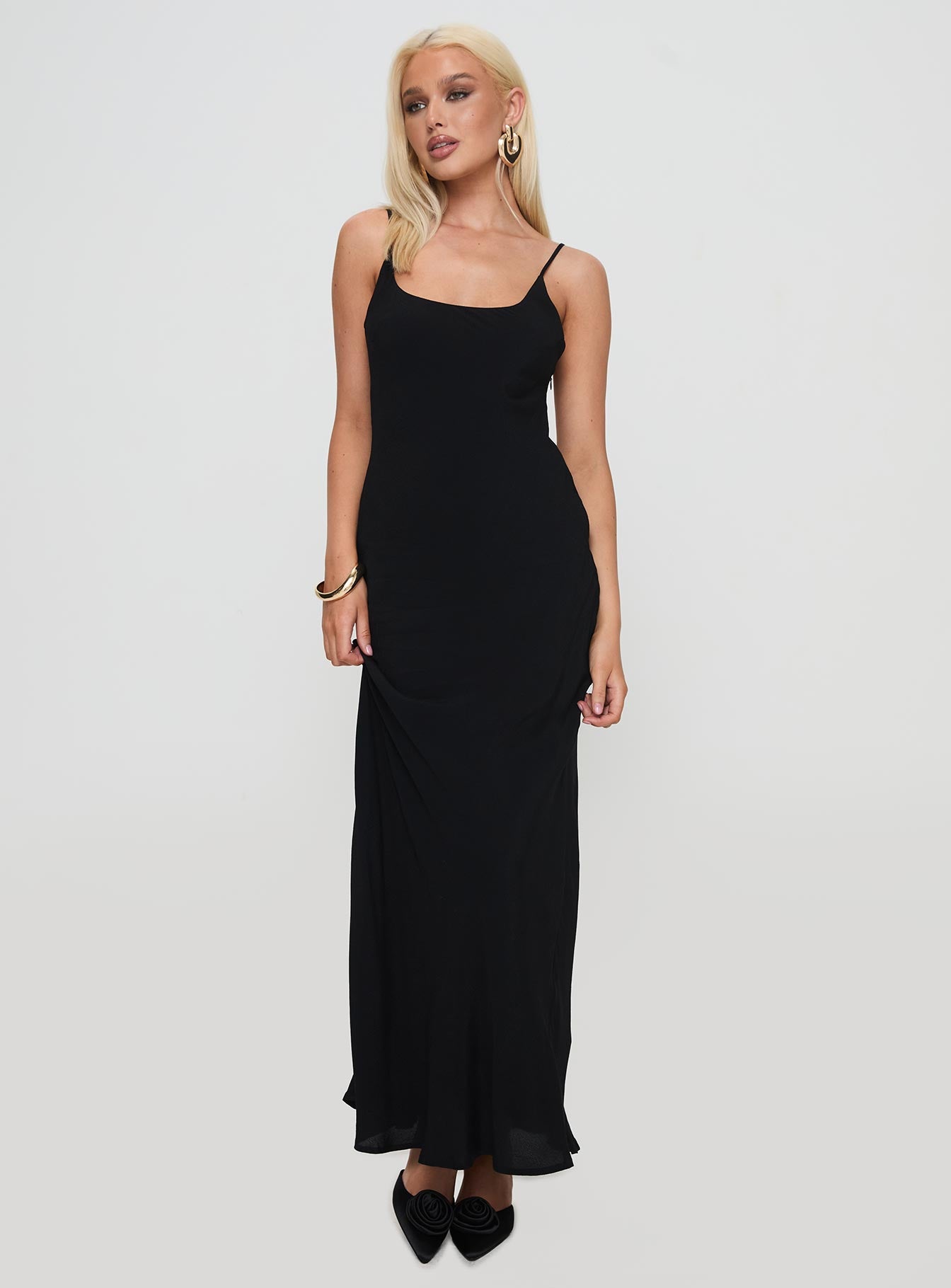 Lagane Bias Cut Maxi Dress Black - Image 3