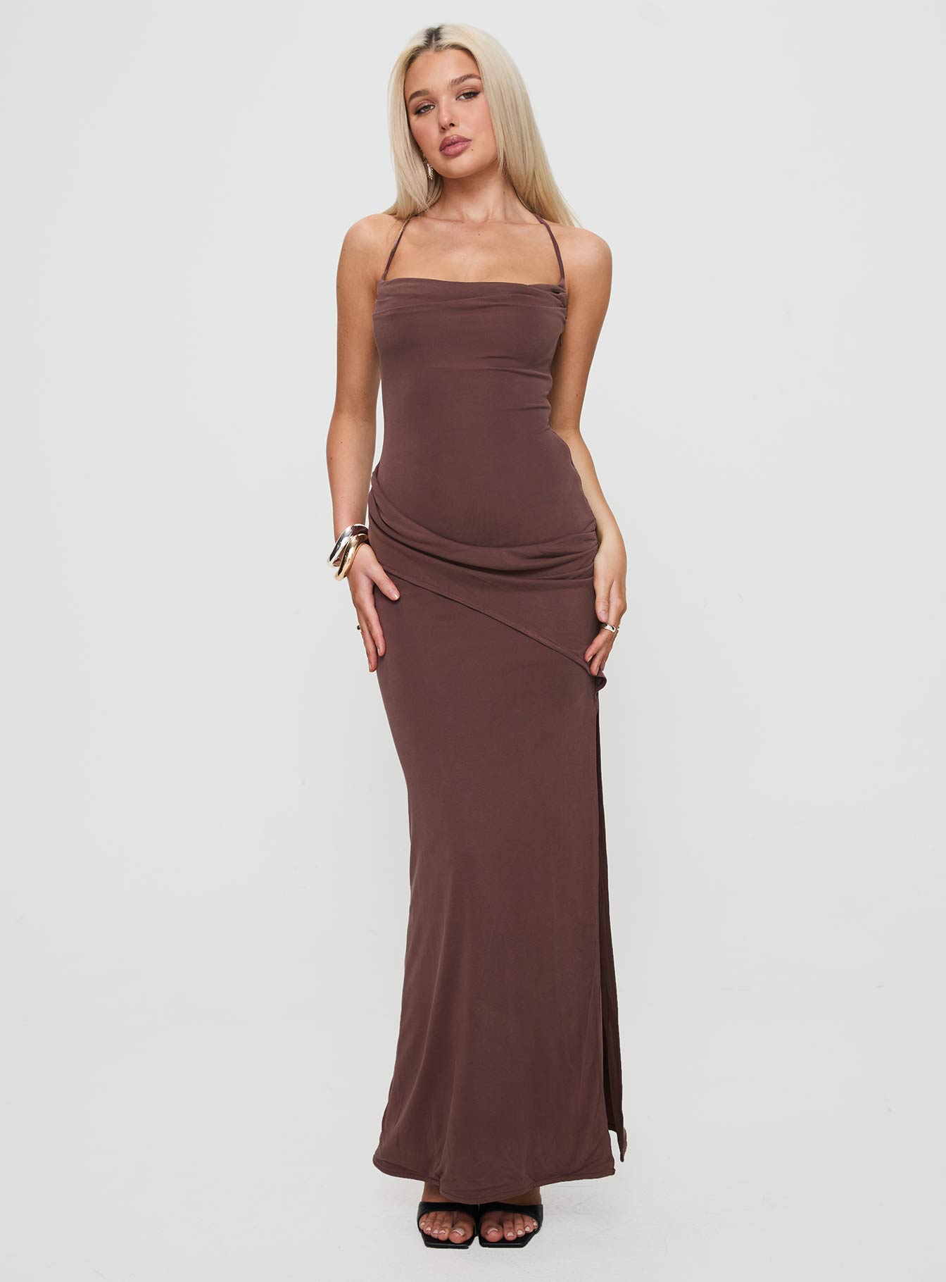 Marchesi Maxi Dress Chocolate - Image 3