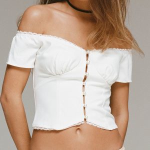 Posner Off The Shoulder Top Ivory