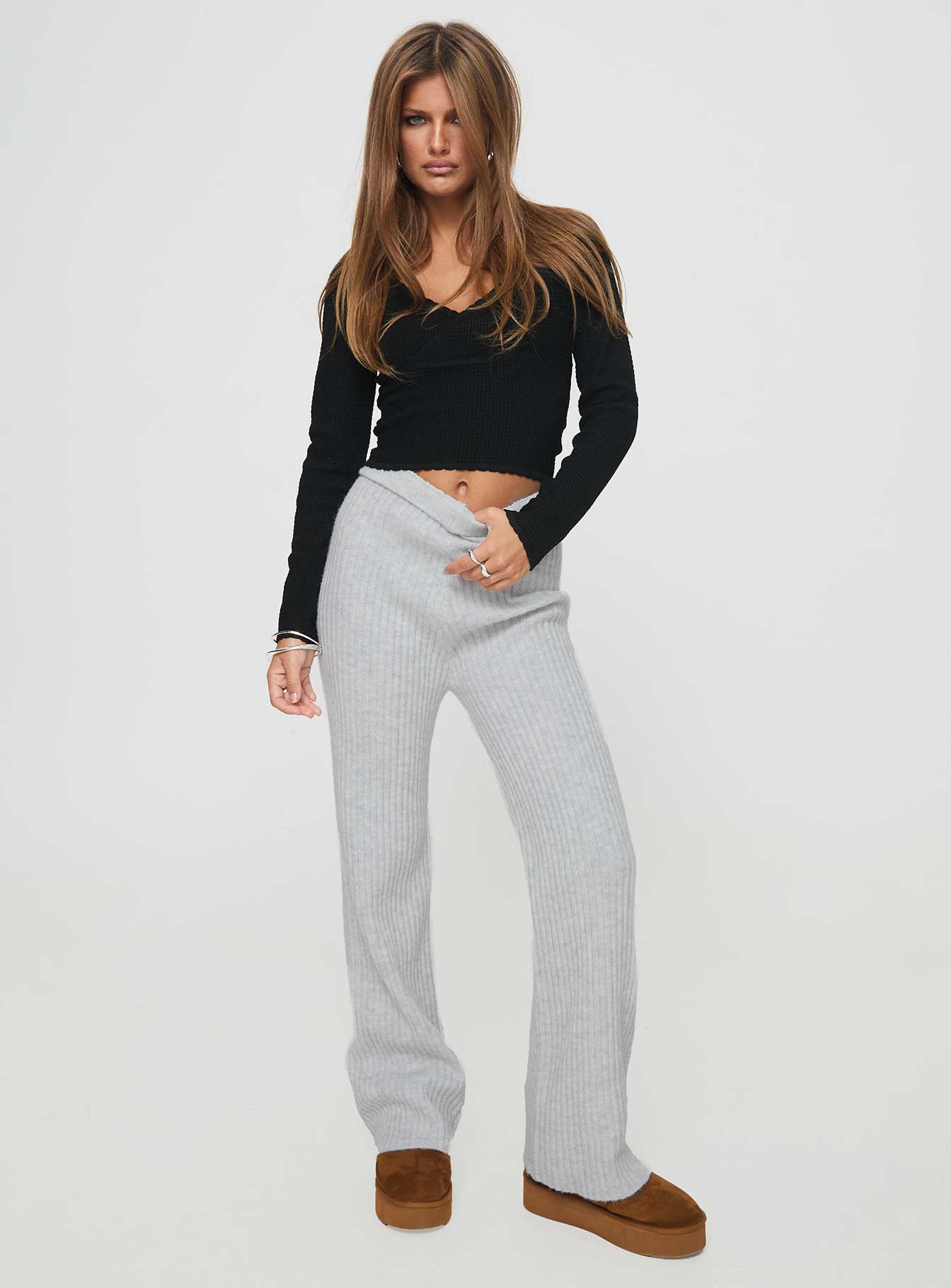 Templa Knit Pants Grey Marle - Image 2