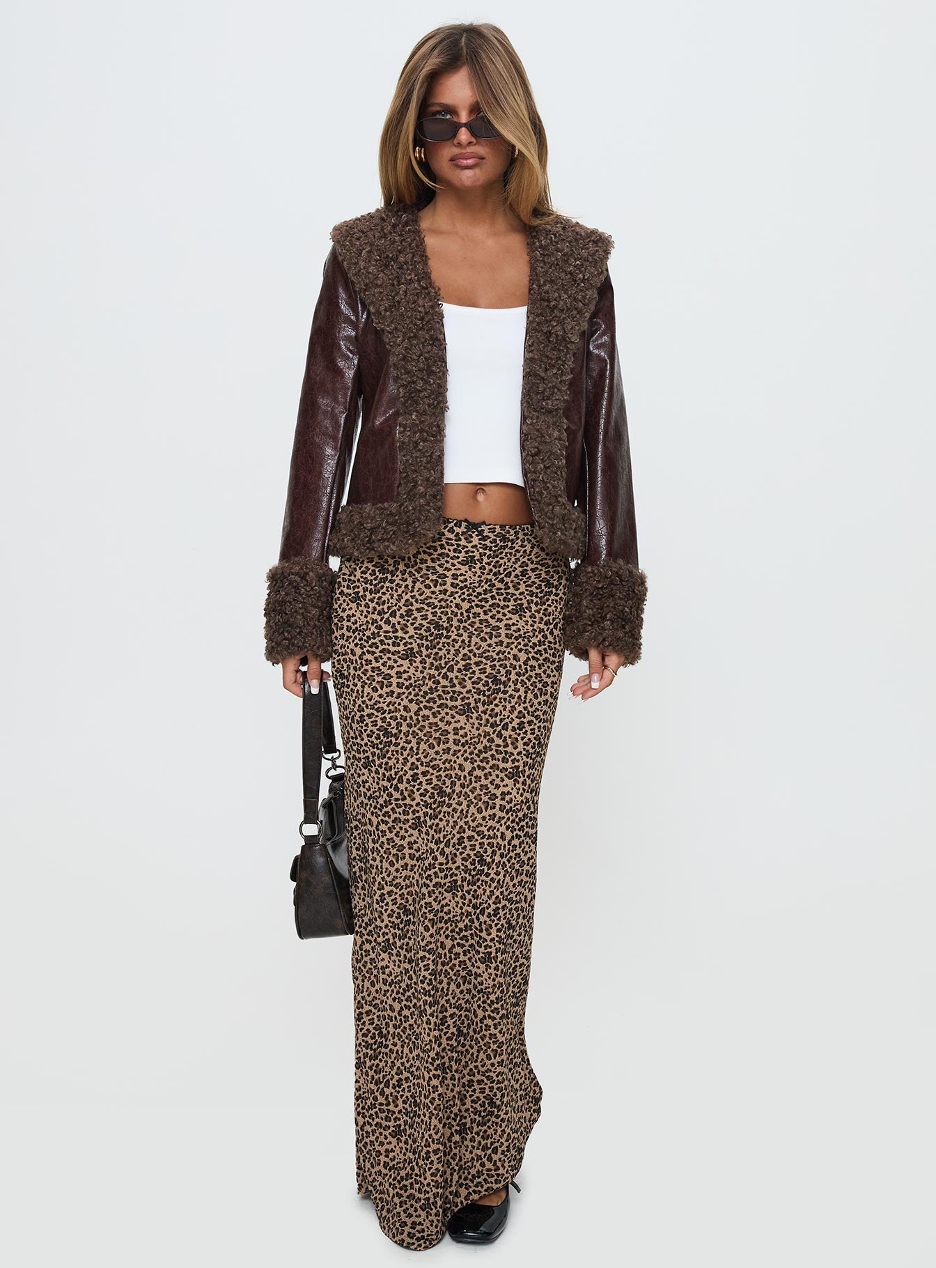 Found A Reason Faux Leather Jacket Brown - Image 2