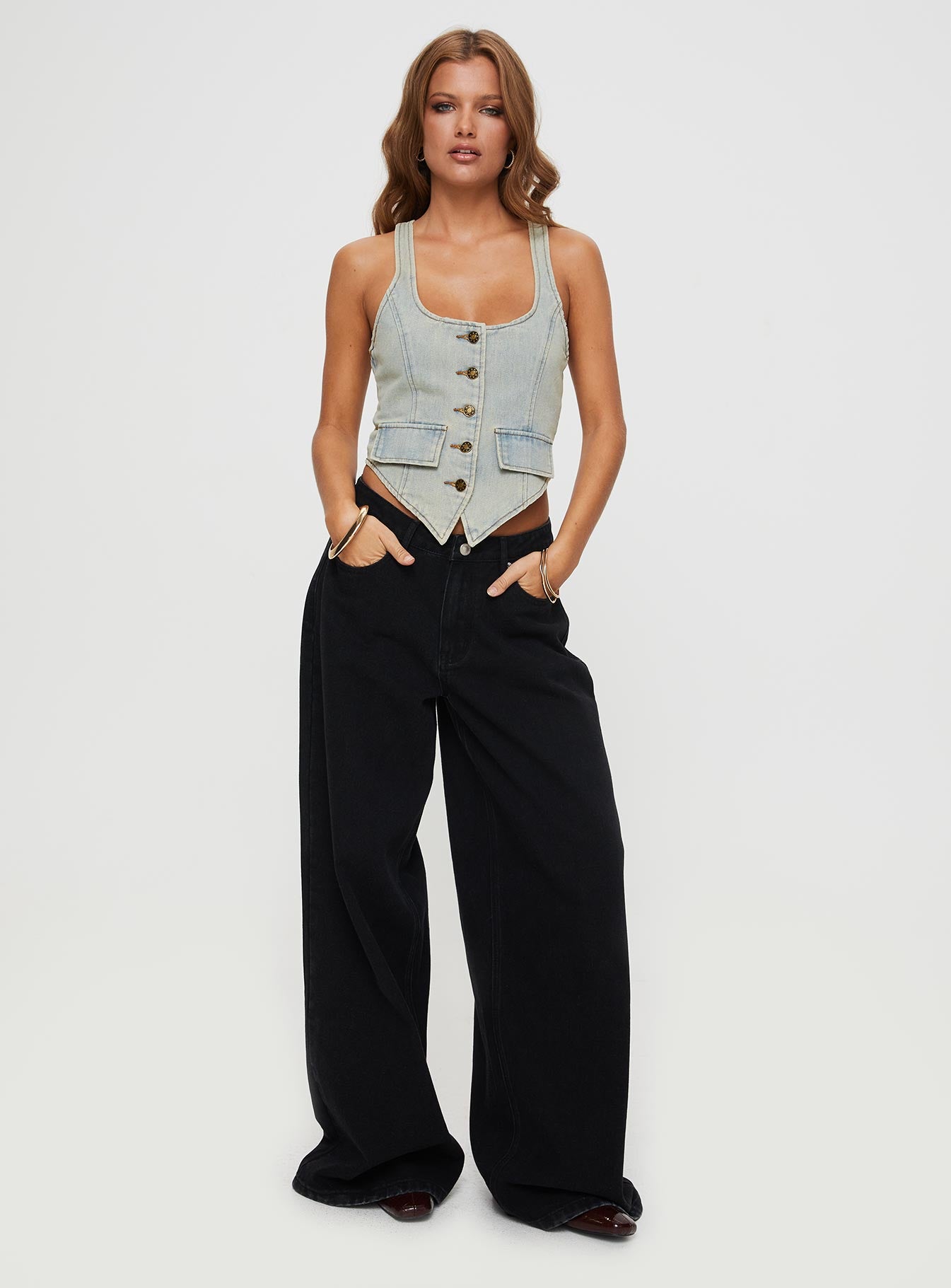 Nyc Denim Halter Top Light Wash - Image 3