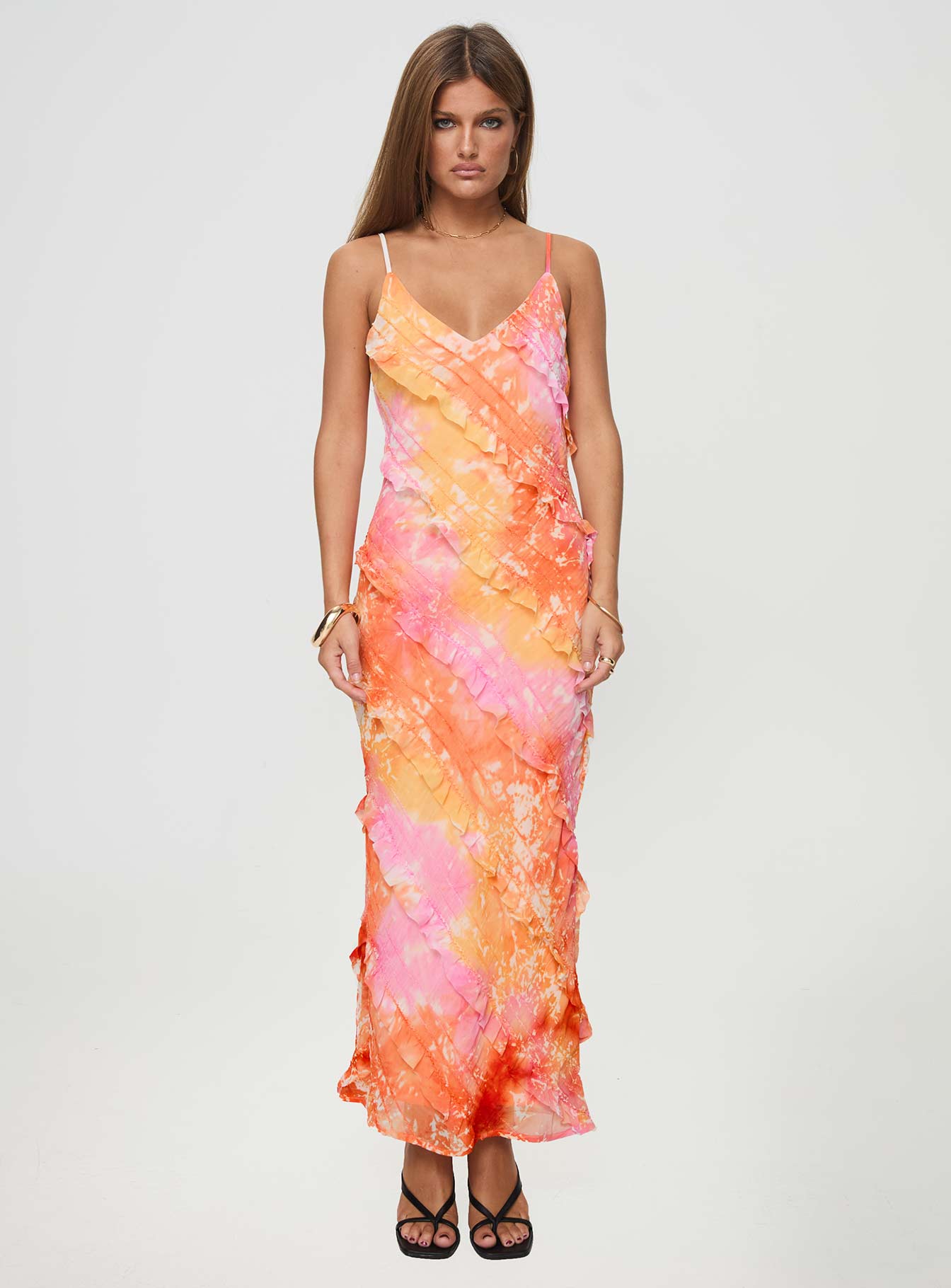 Lars Maxi Dress Orange Multi - Image 3