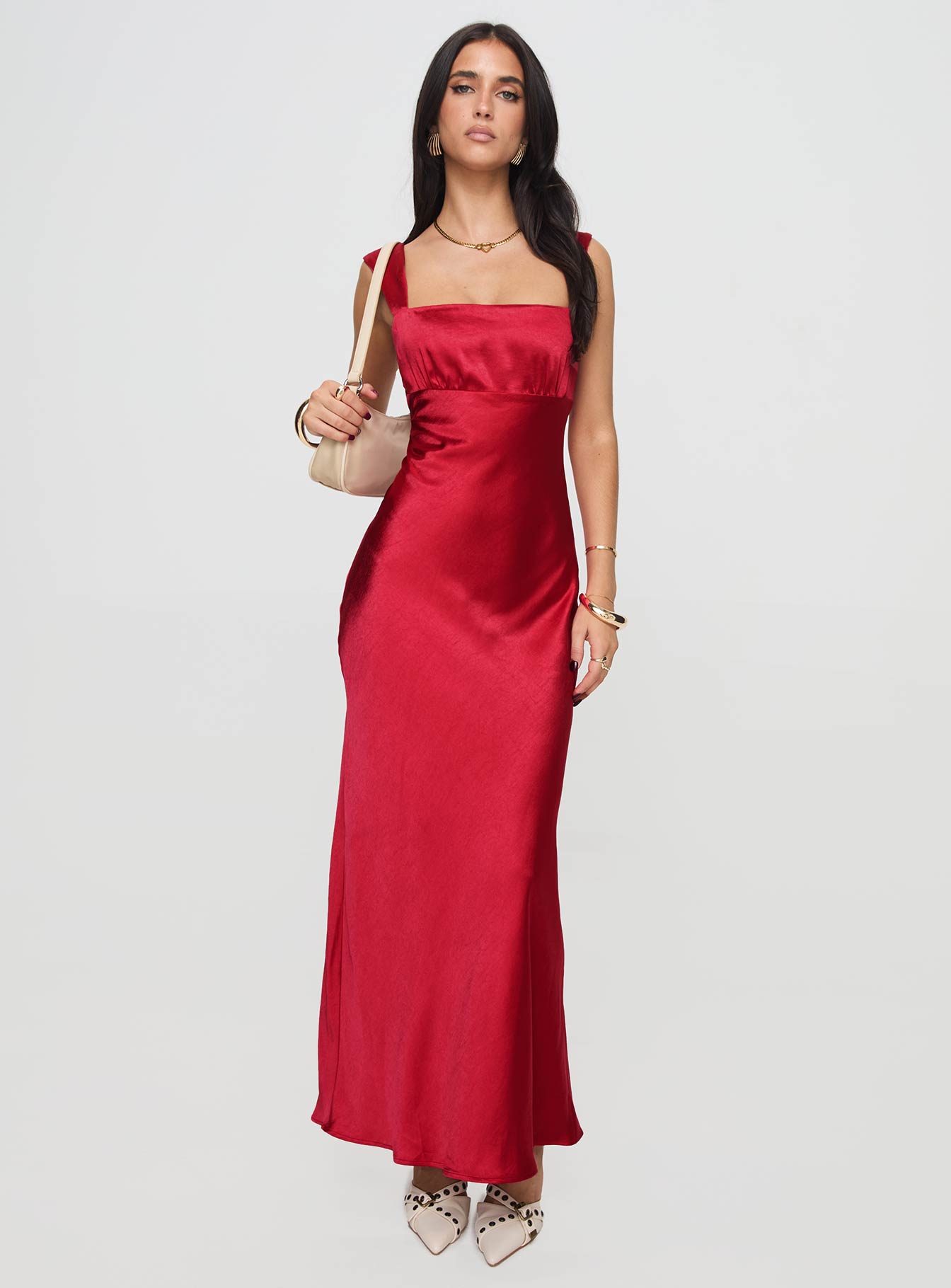 Radioactive Bias Cut Maxi Dress Red - Image 4