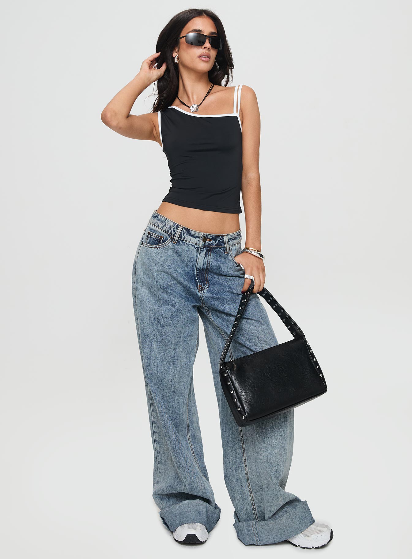 Detalier One Shoulder Top Black - Image 3