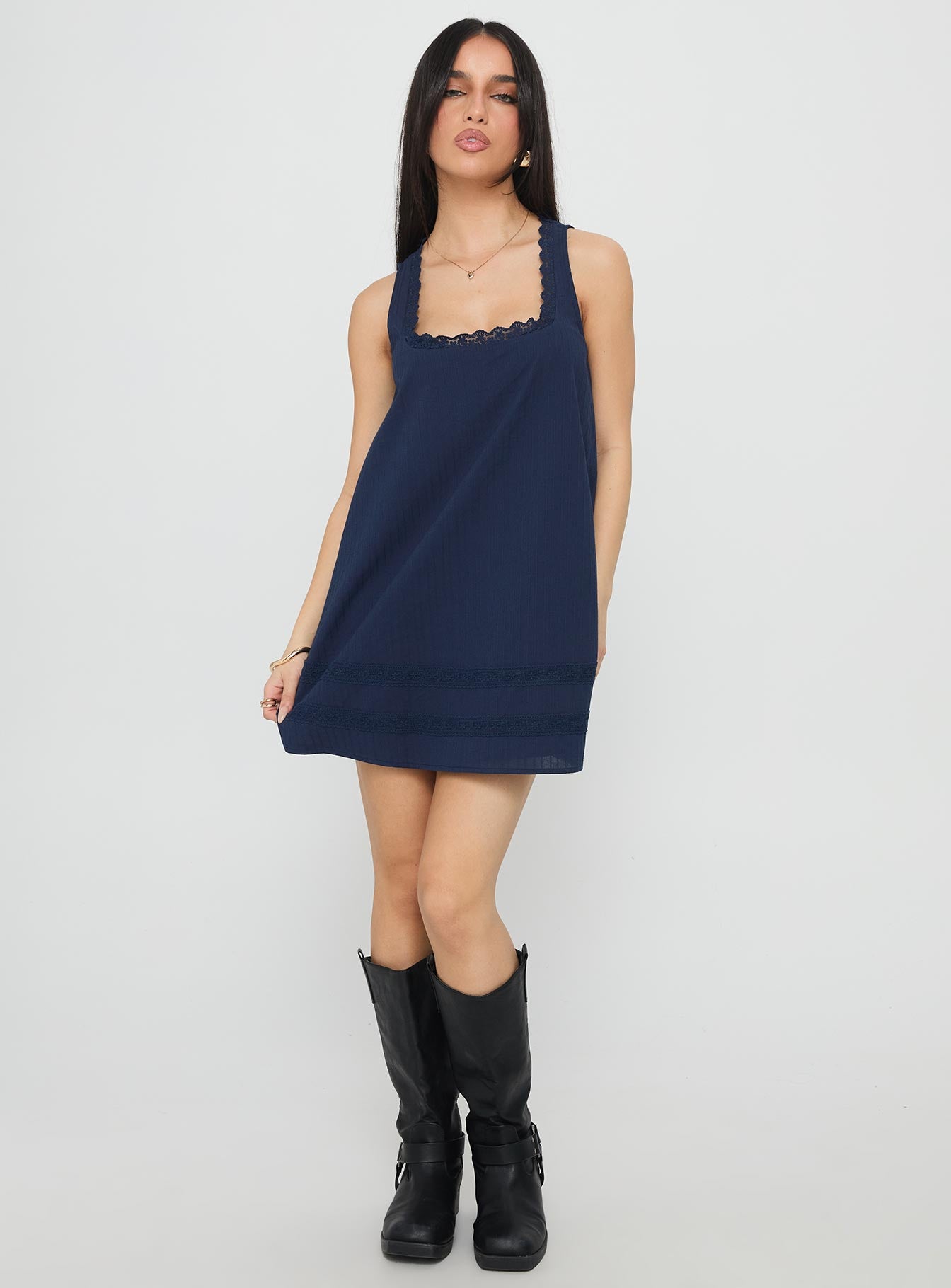 Alanah Mini Dress Navy - Image 3
