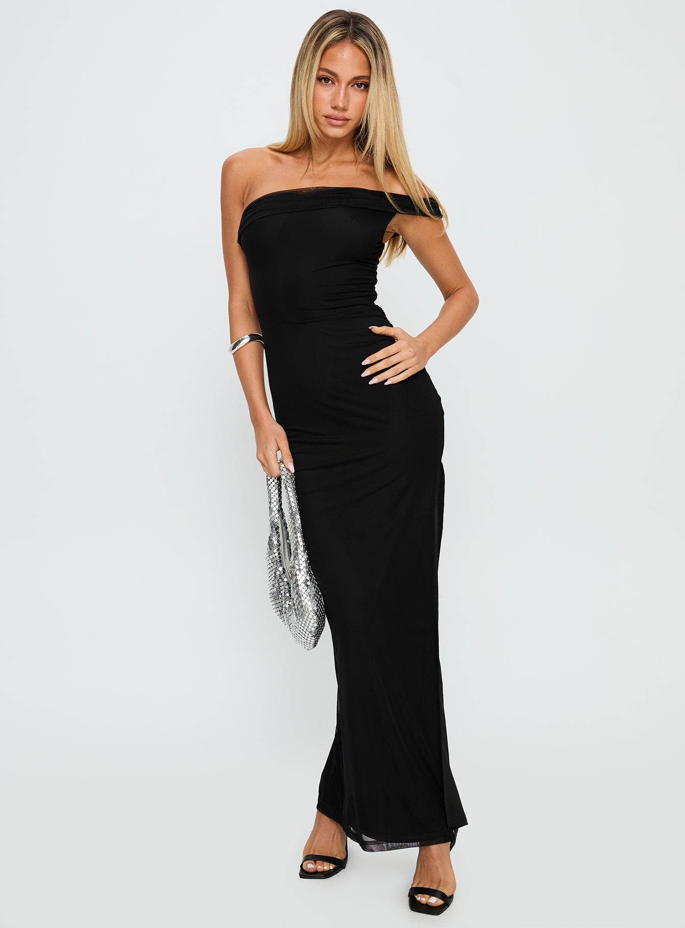 Technique Off The Shoulder Maxi Dress Black - Image 2