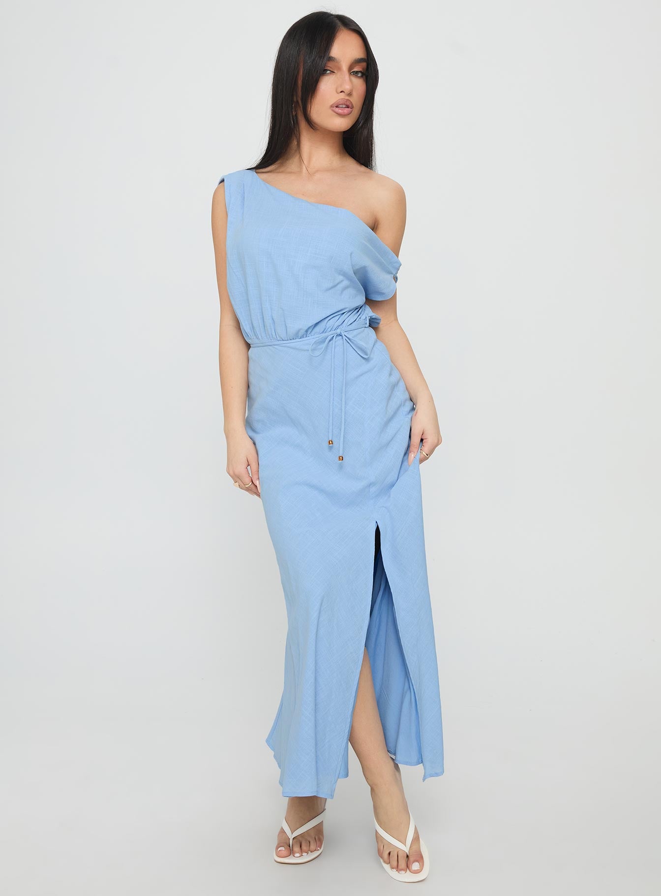 Frangelica Off The Shoulder Maxi Dress Light Blue - Image 2