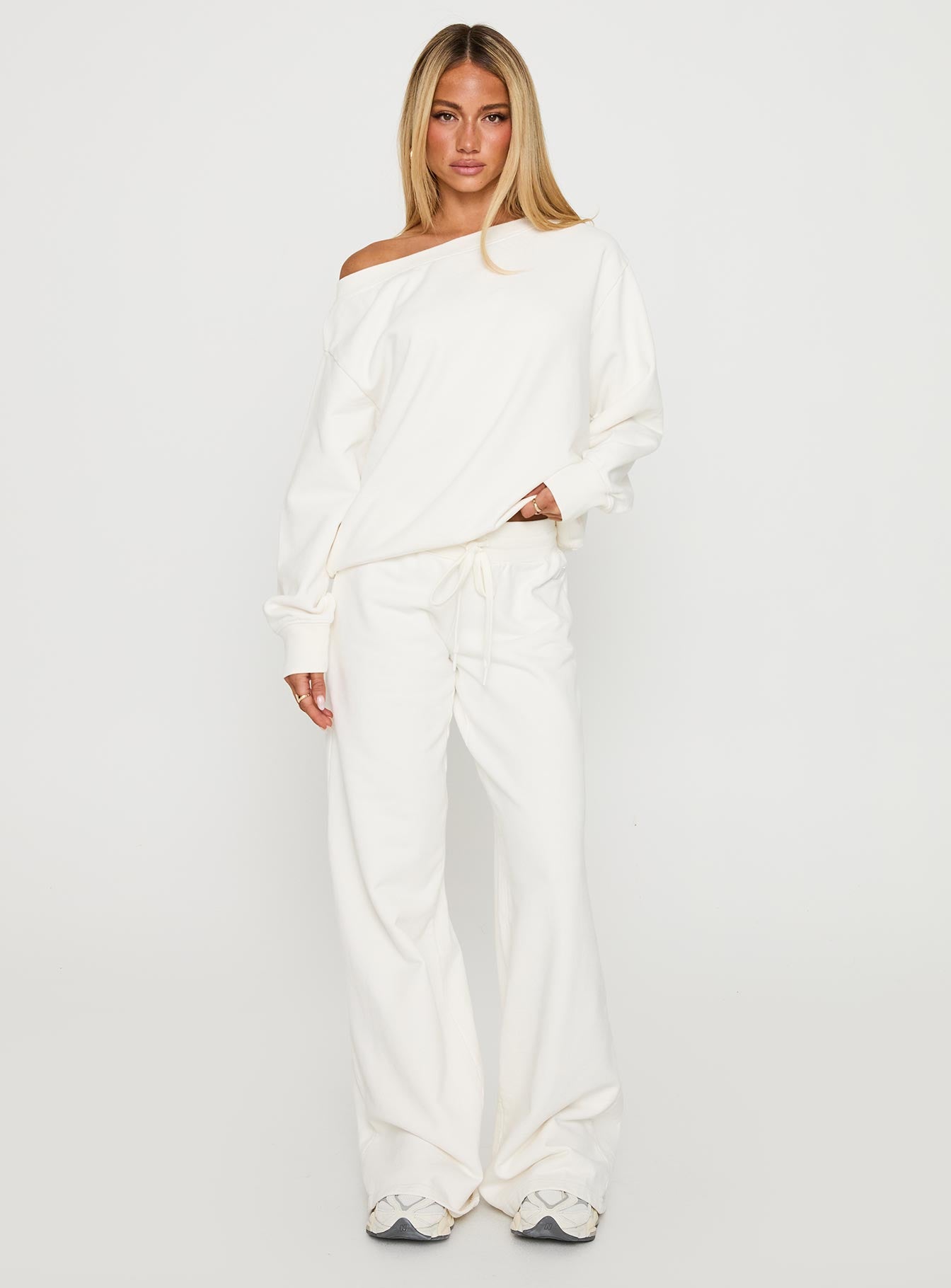 Dodie Wide Leg Pants Washed White - Image 3