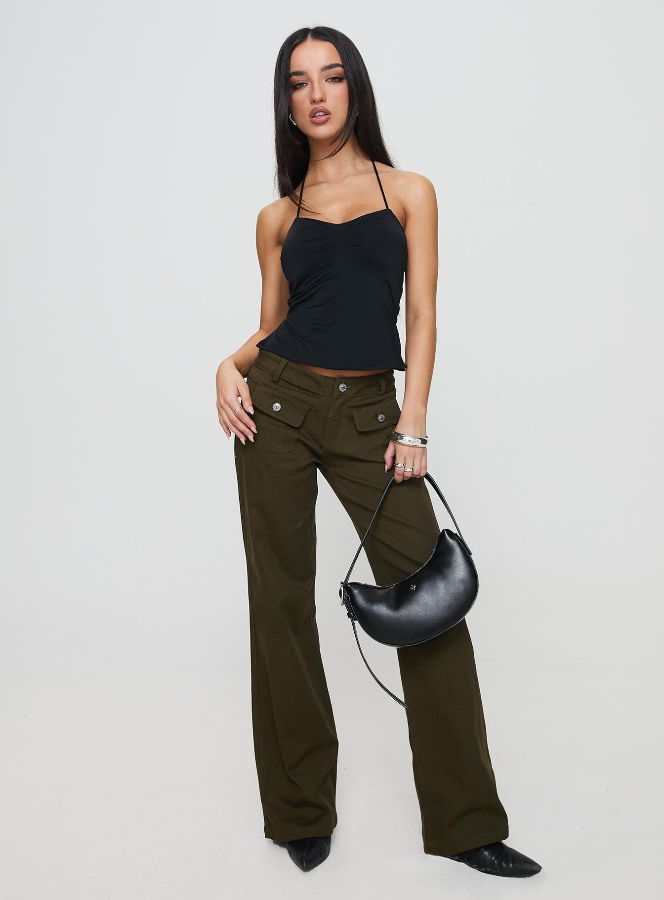 Benicale Low Rise Cargo Pants Olive - Image 3
