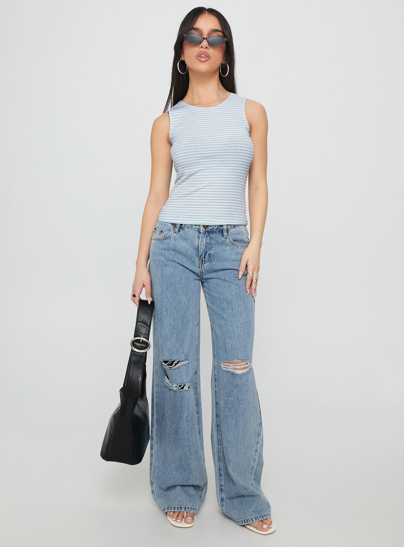 Kadison Low Rise Straight Leg Jeans Mid Wash Blue - Image 3