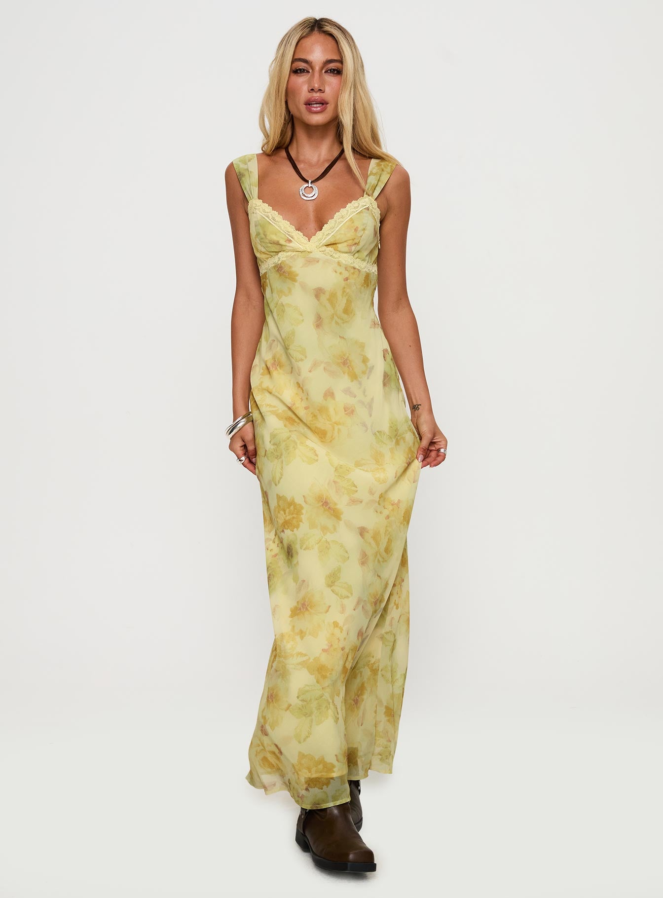 Fernwood Maxi Dress Yellow Multi - Image 3
