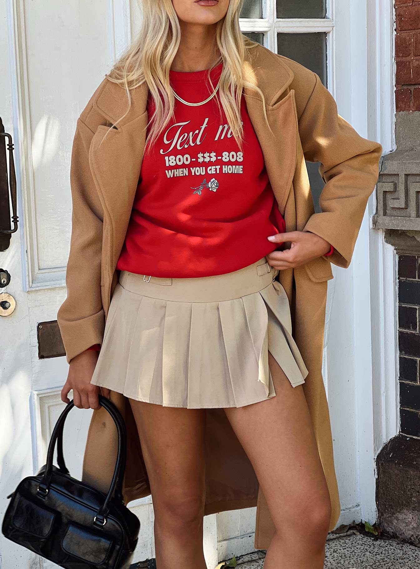 Cartwright Mini Skirt Beige - Image 5