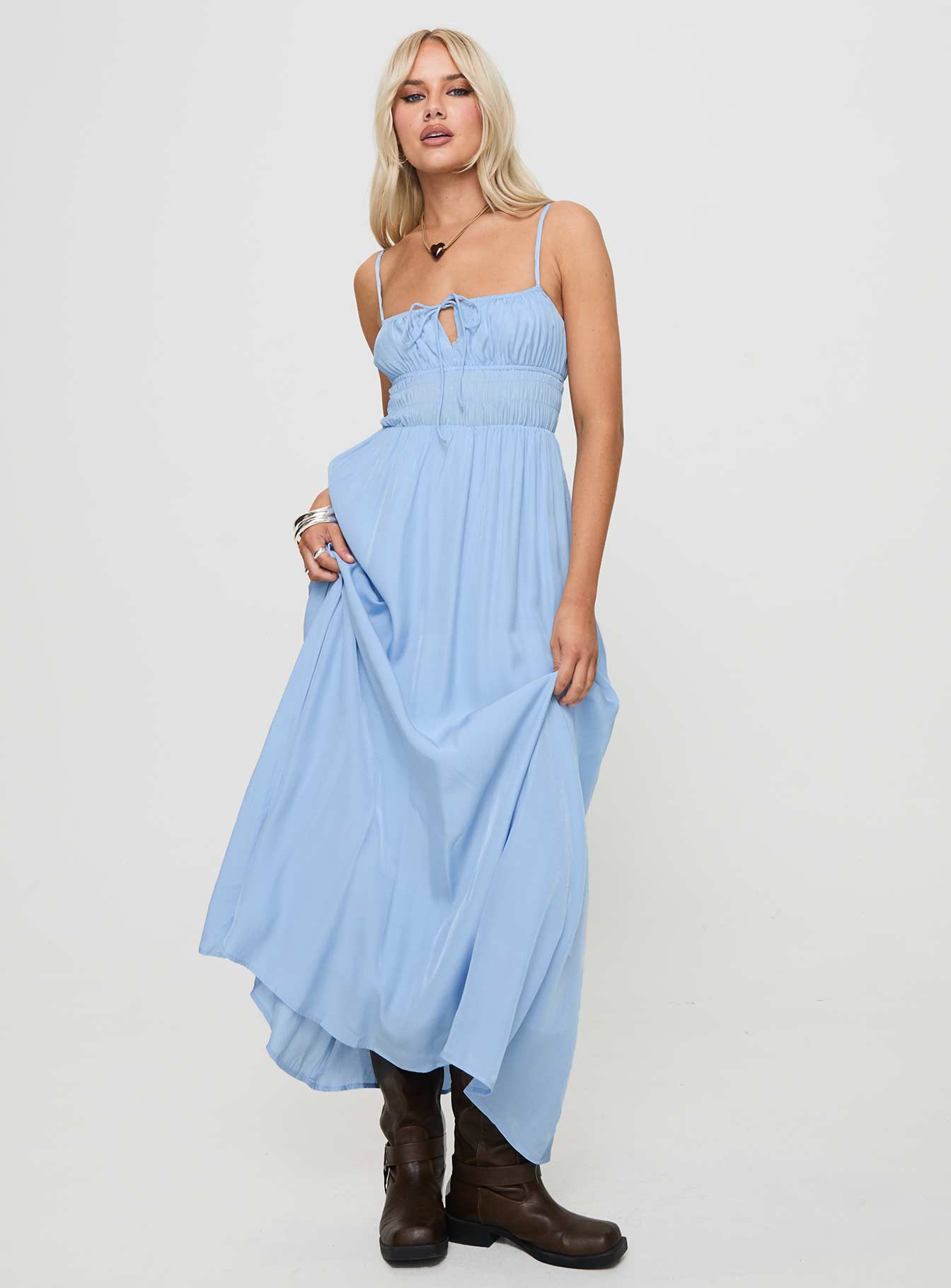 Jersie Maxi Dress Blue - Image 3