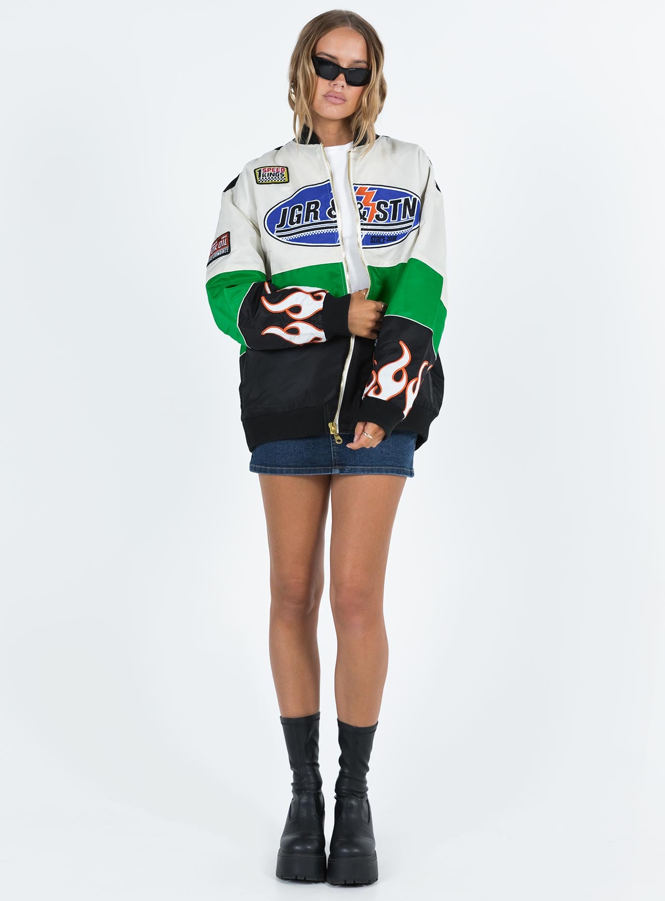 JGR & STN Axel Moto Jacket Ivory / Black - Image 4