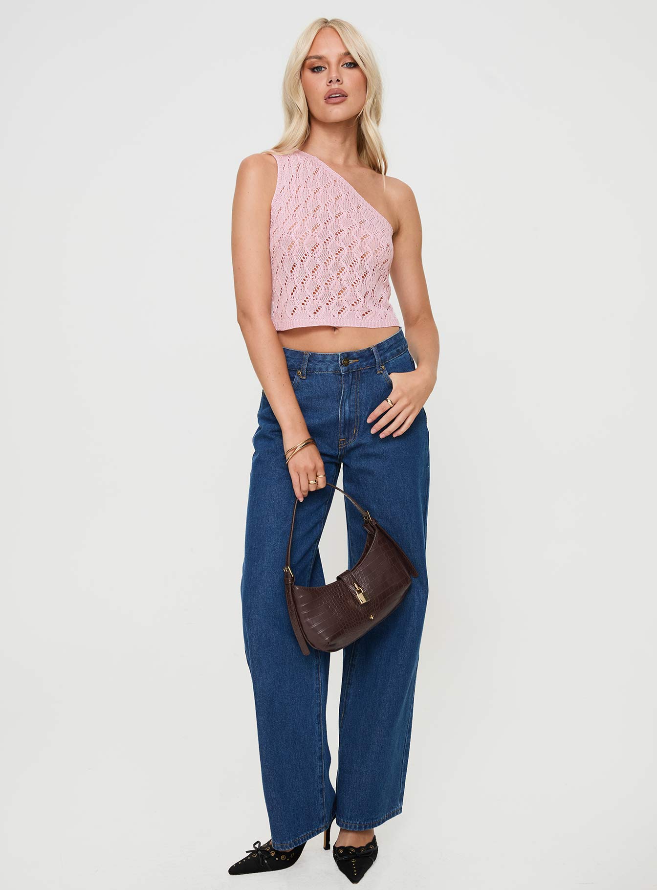 Anthinie One Shoulder Top Pink - Image 3