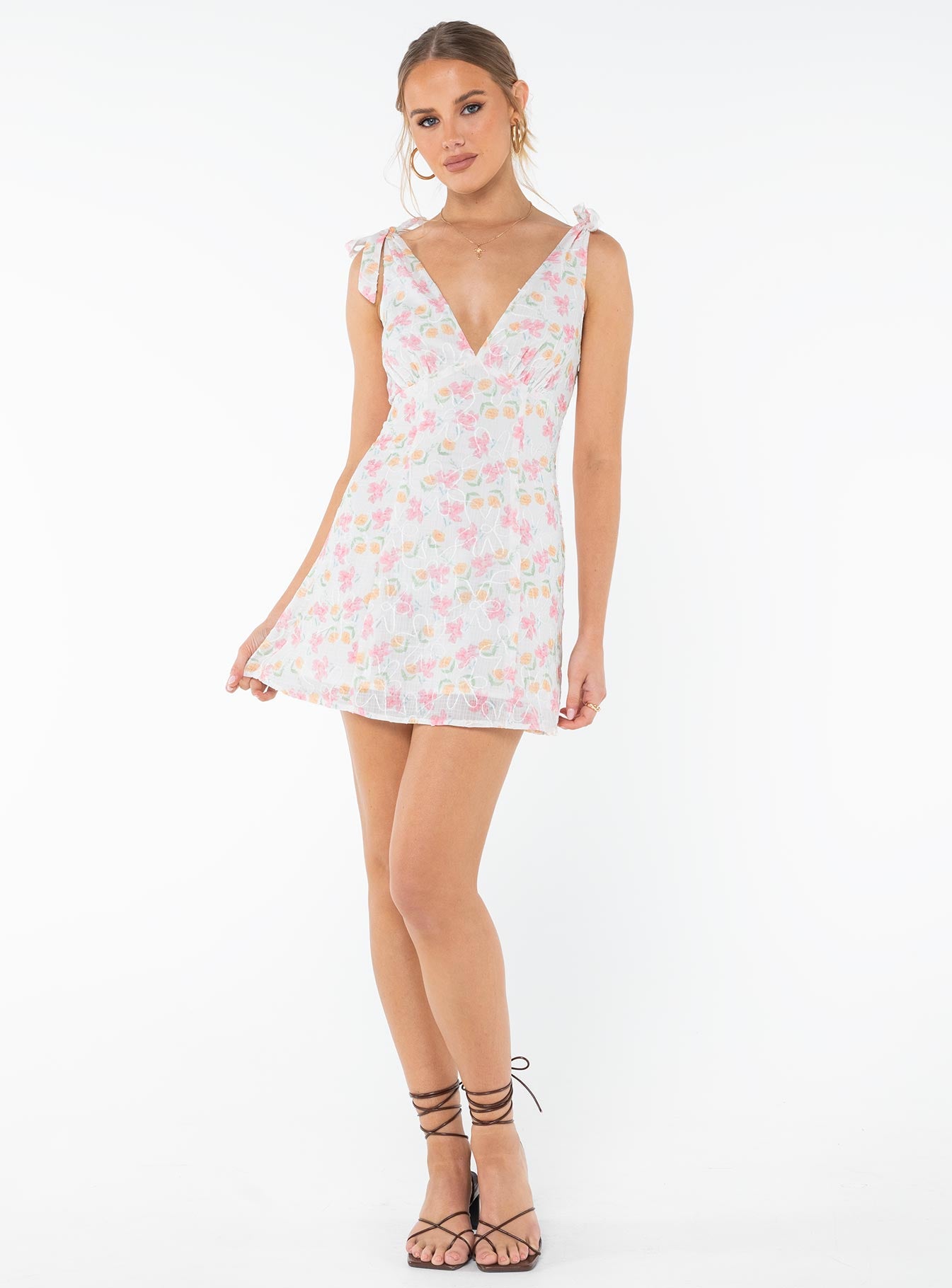Island Time Mini Dress Pink Floral - Image 4