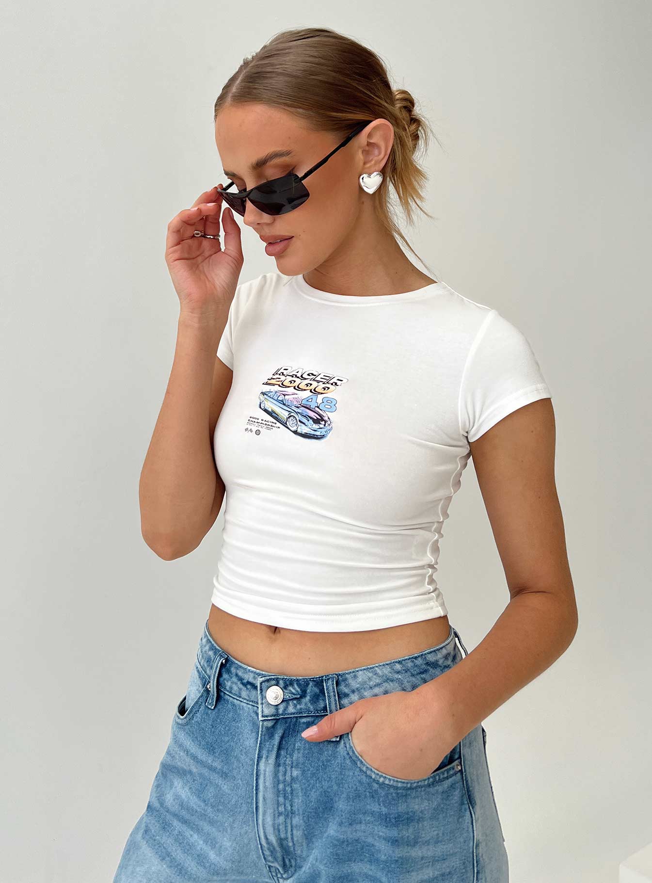 Getaway Baby Tee White - Image 2