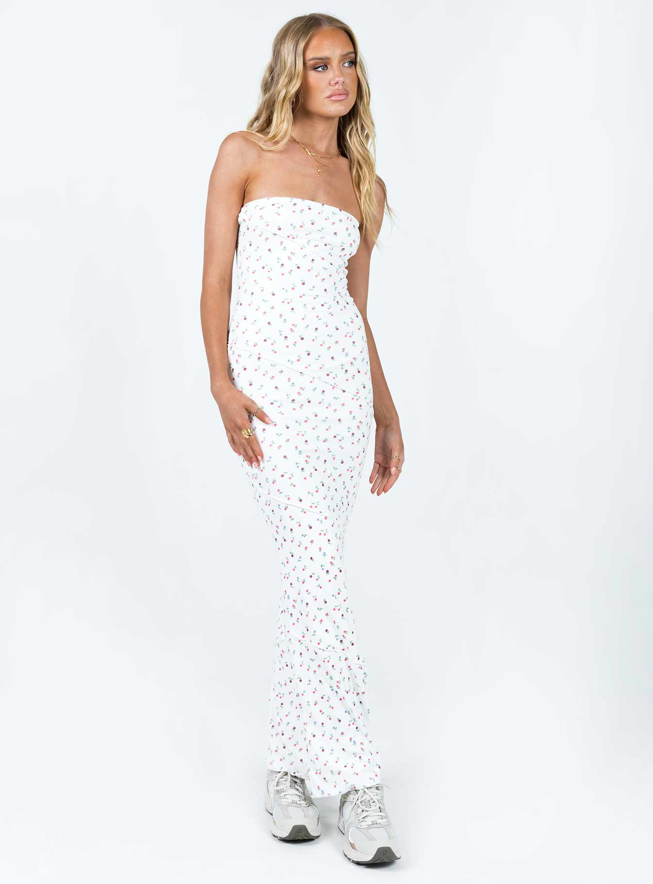 Oscar Maxi Dress White Floral - Image 3