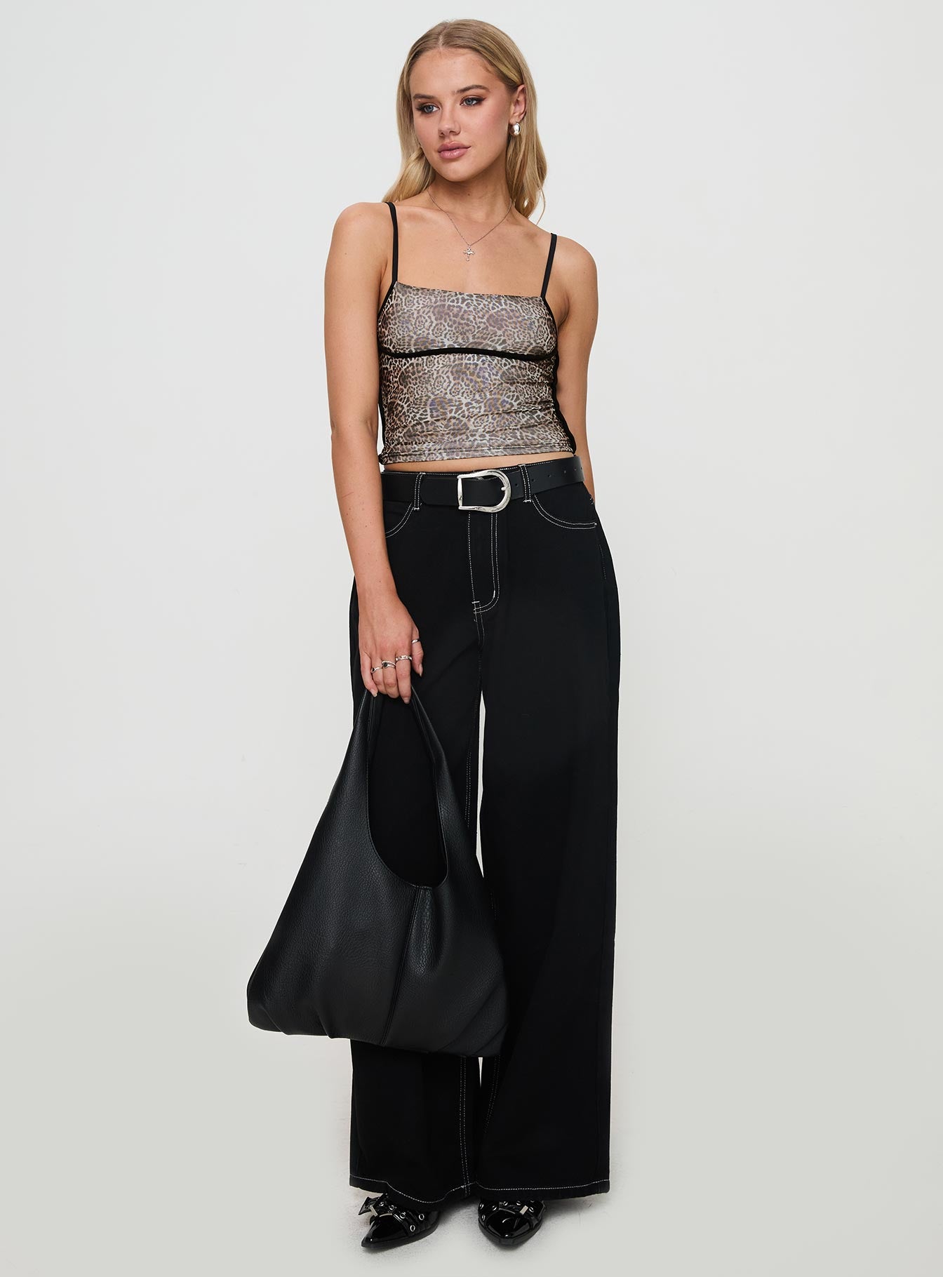 Naylor Wide Leg Jeans Mid Black - Image 3