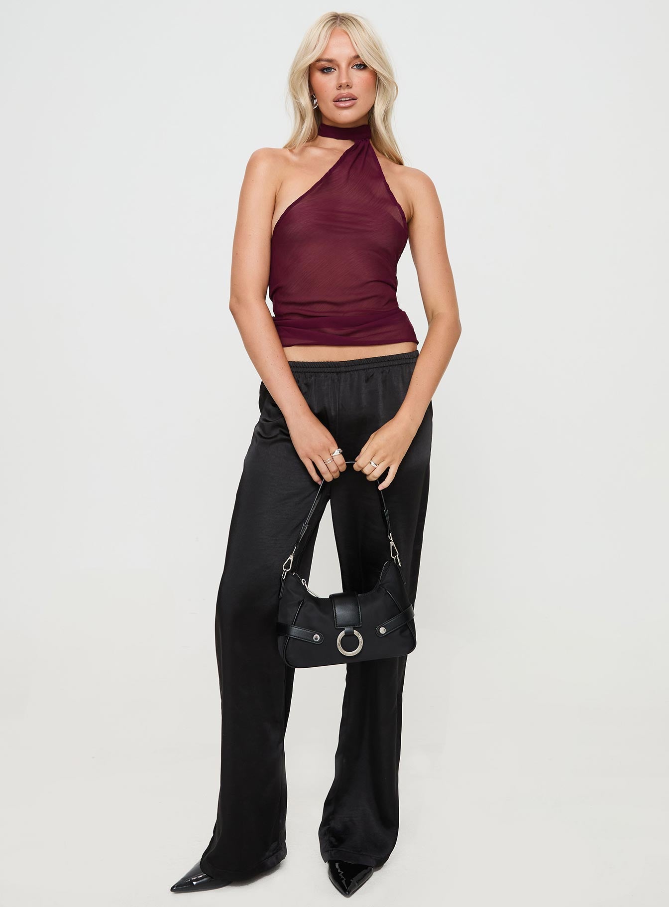 Lux Tie Top Burgundy - Image 3